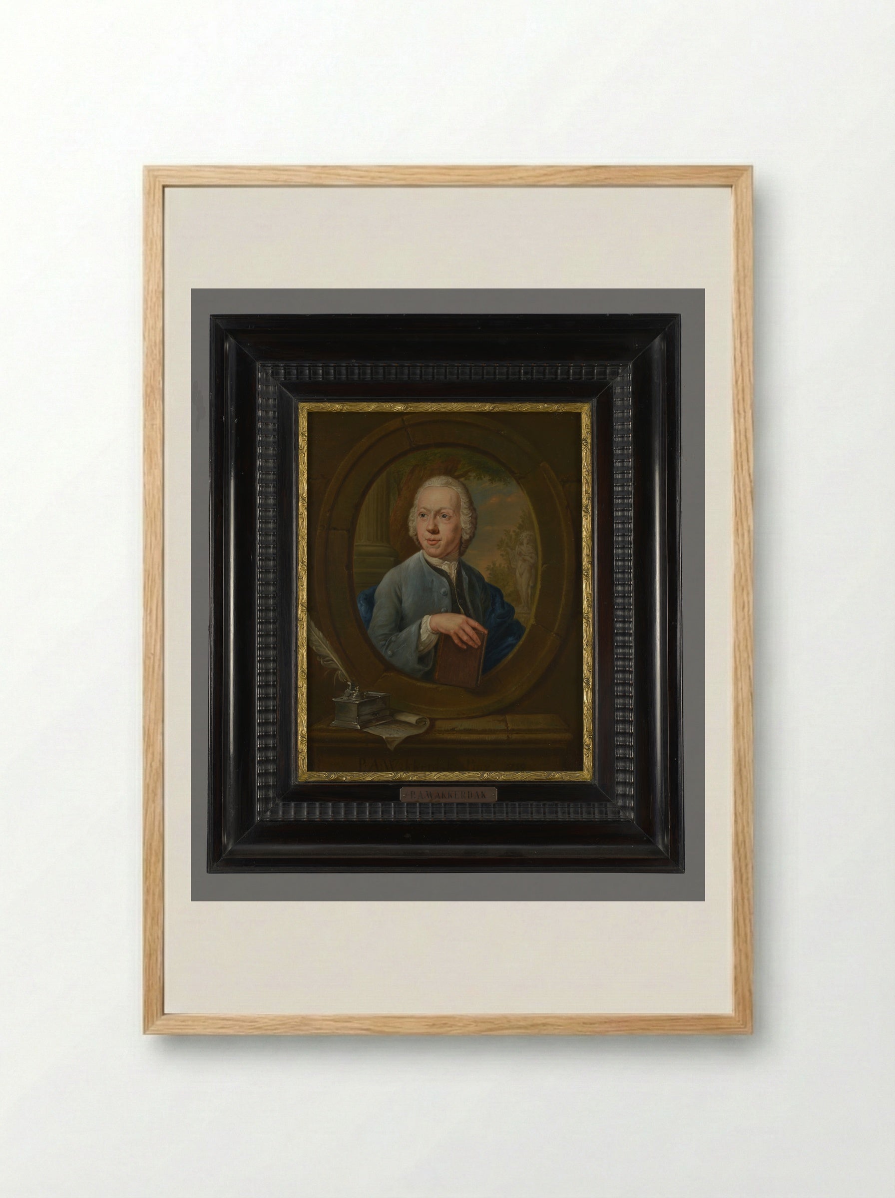 Portret van Willem Dubbelens - Pieter Anthony Wakkerdak - Framed Print Wood