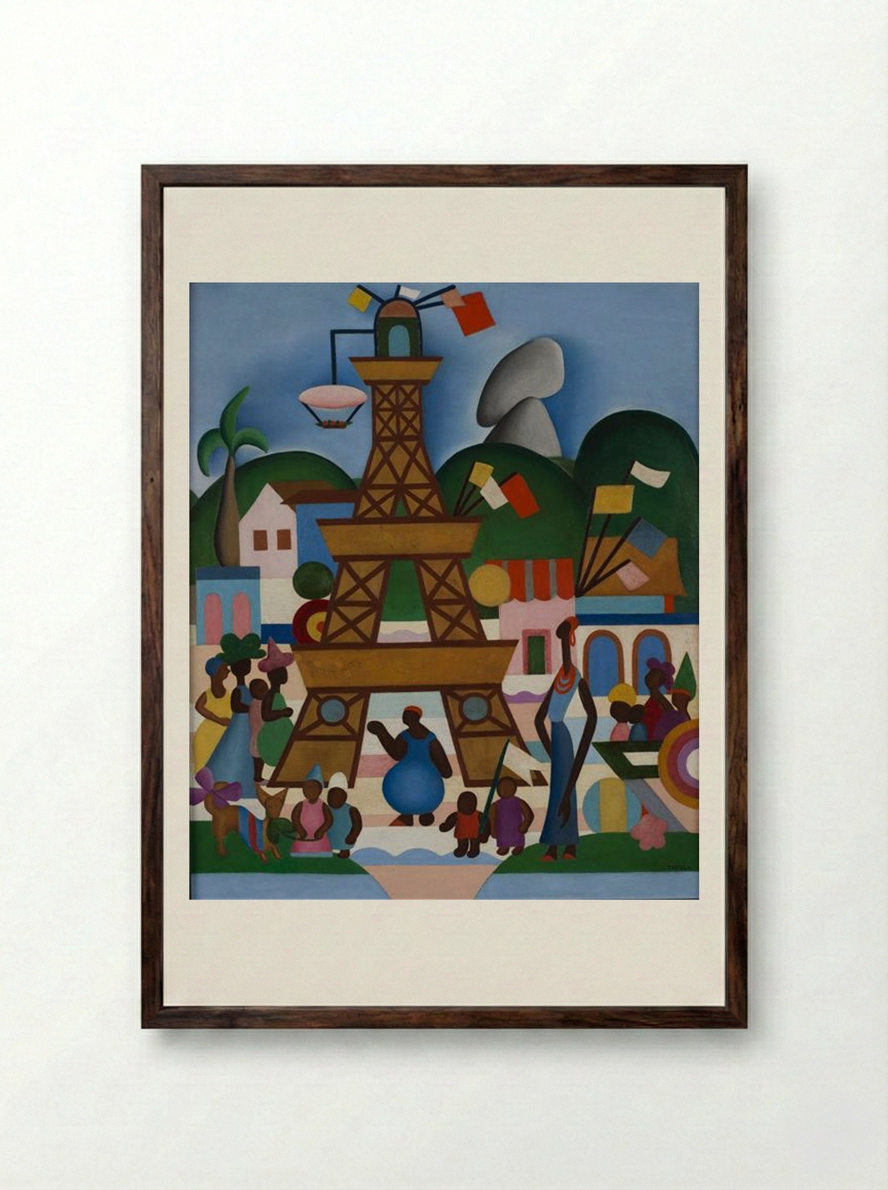Carnaval em Madureira - Tarsila do Amaral - Framed Print Dark Wood