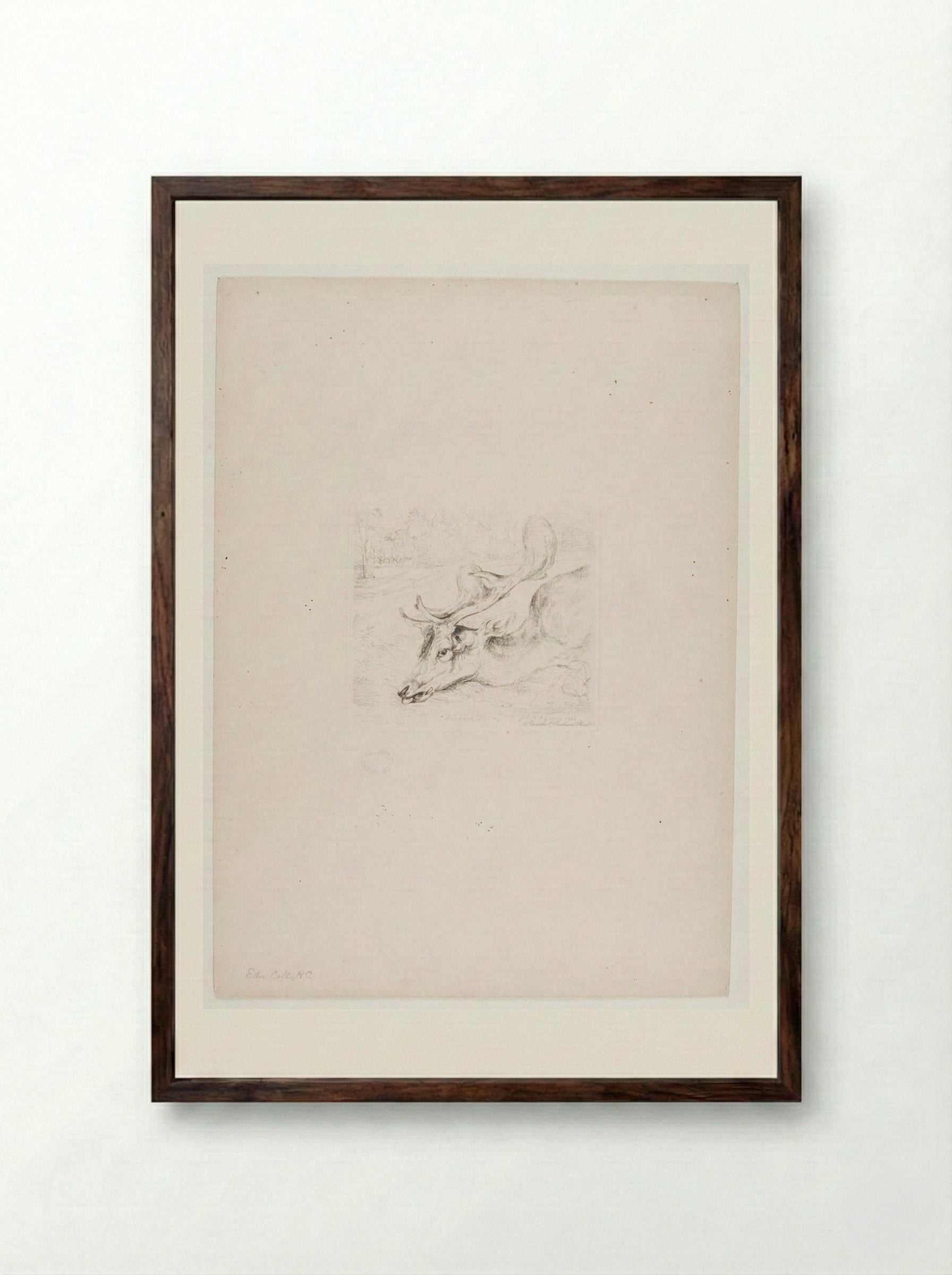 Wounded Deer - John Frederick Lewis - Framed Print Dark Wood