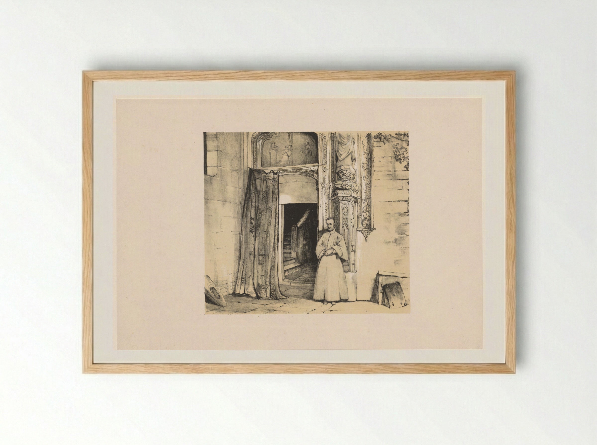 Doorway of the Convento de San Juan de los Reyes, Toledo - John Frederick Lewis - Framed Print Wood
