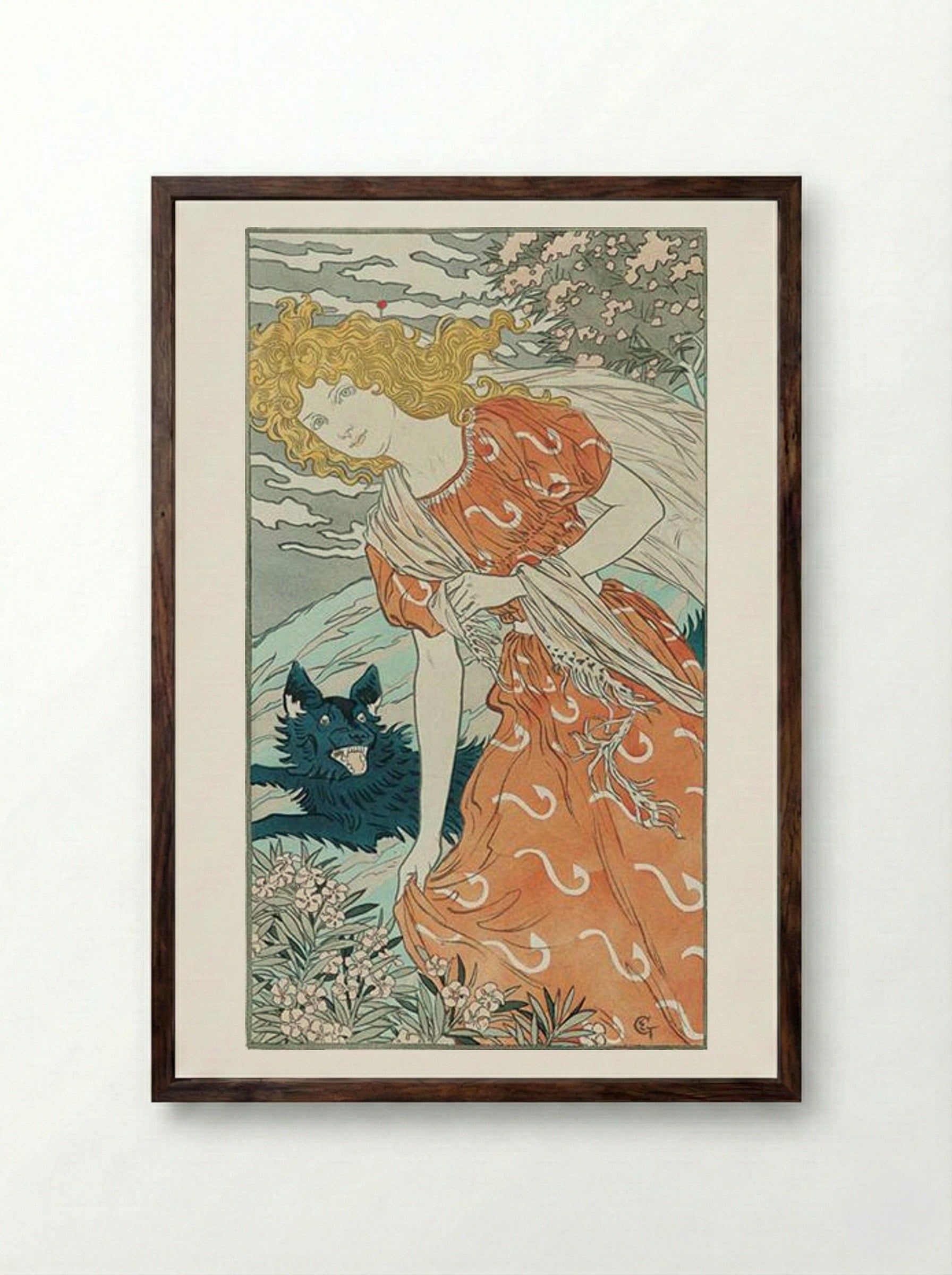 Danger - Eugène Grasset - Framed Print Dark Wood