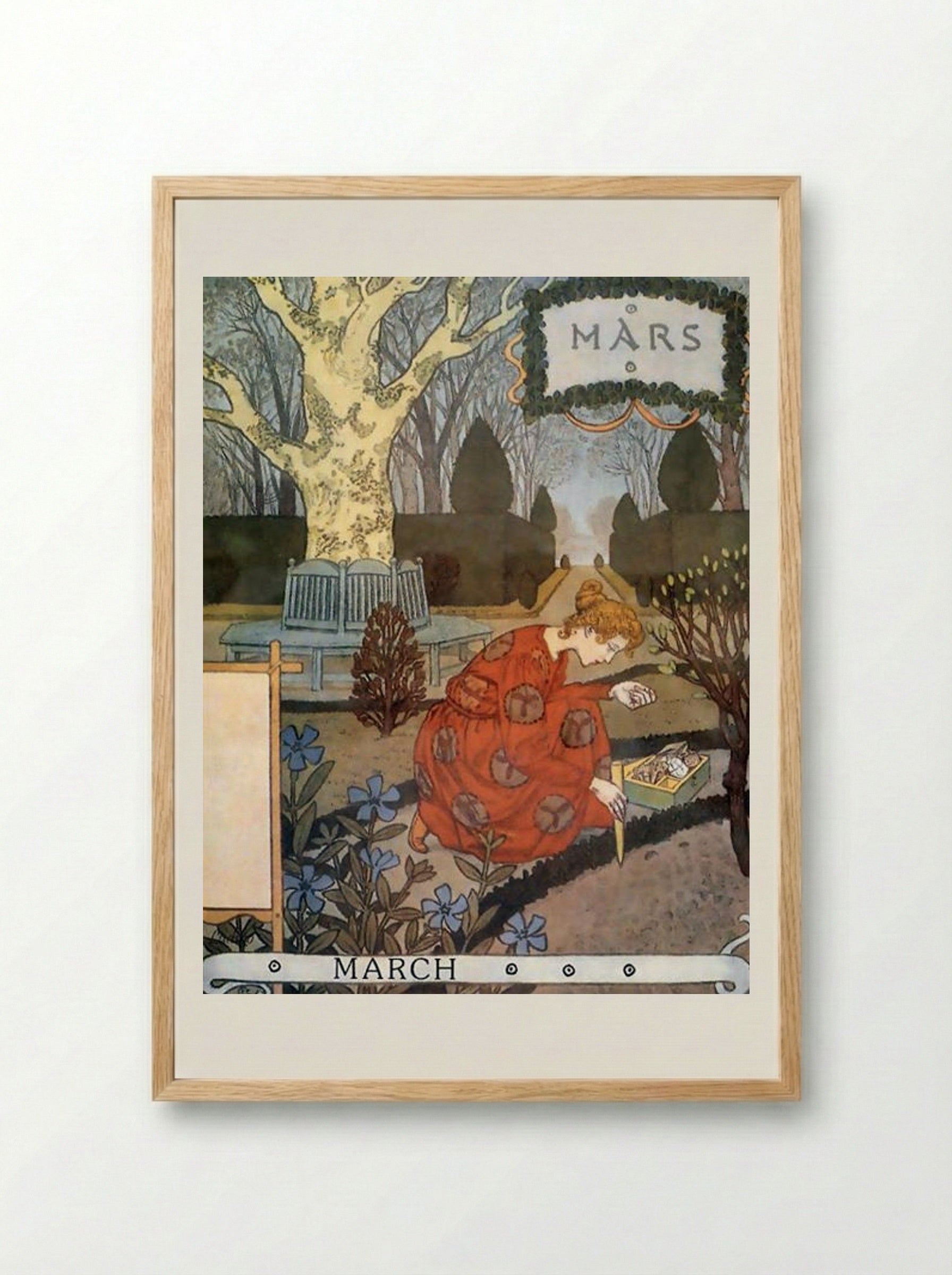 La Belle Jardinière - March - Eugène Grasset - Framed Print Wood