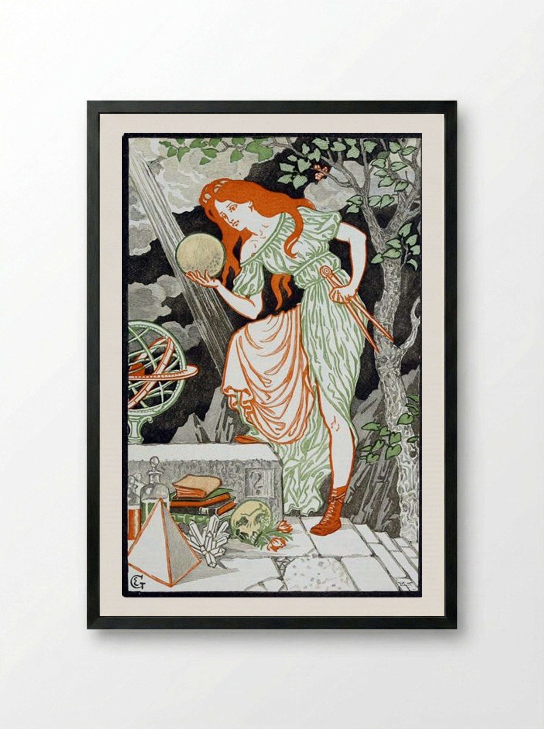 Woman Science - Eugène Grasset - Framed Print Black