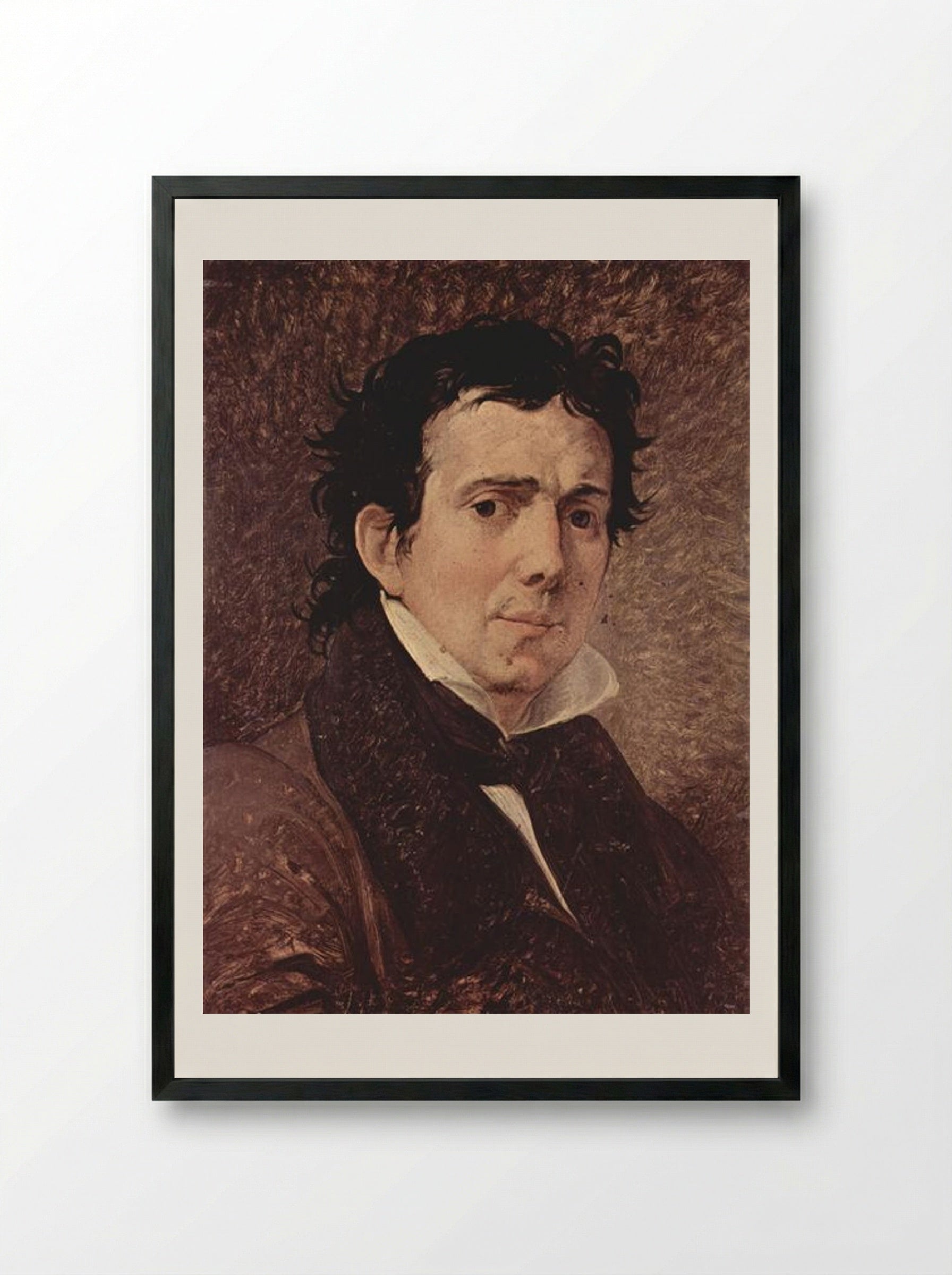 Portrait of Pompeo Marchesi - Francesco Hayez - Framed Print Black