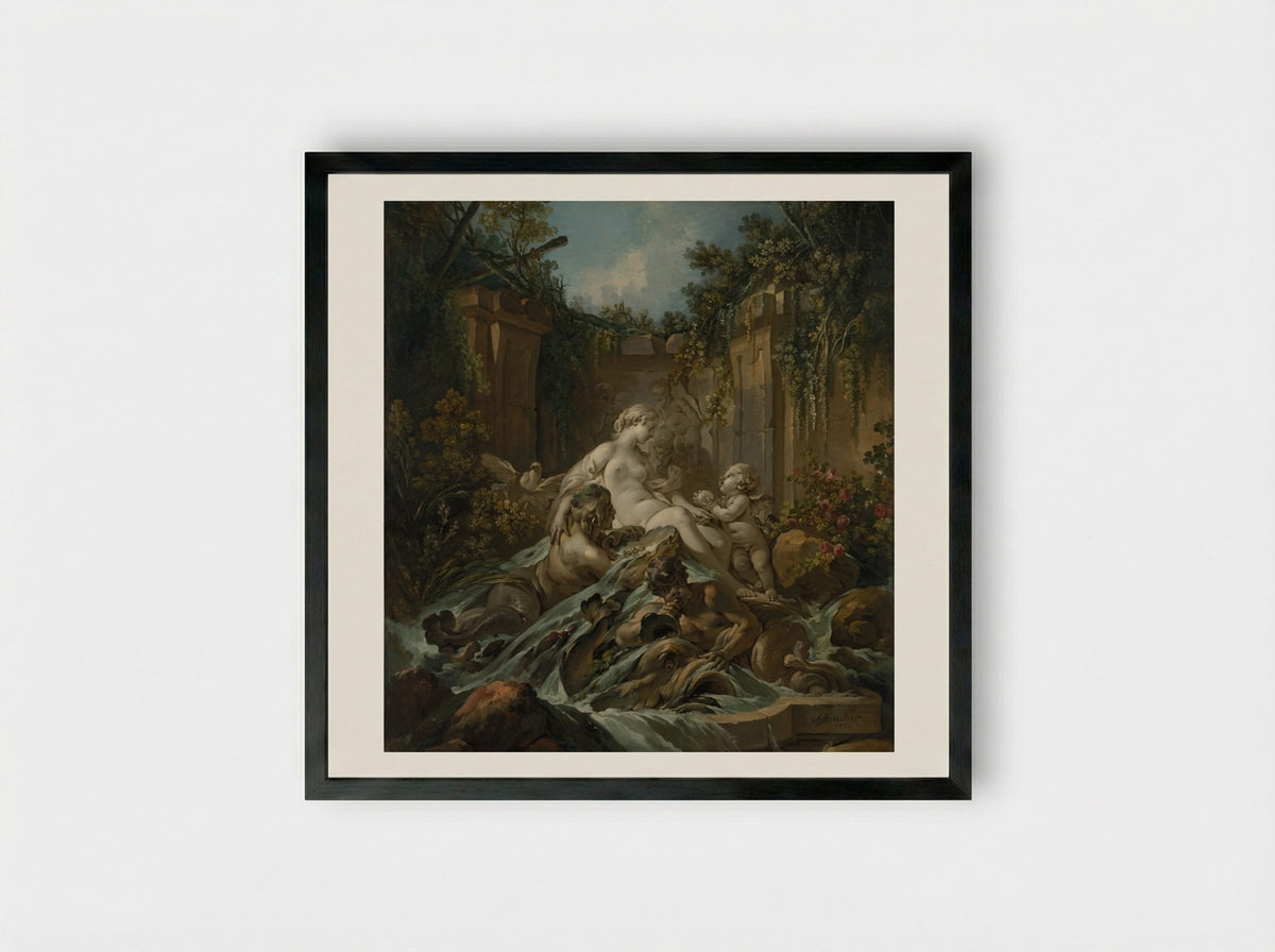 Fountain of Venus - François Boucher - Framed Print Black