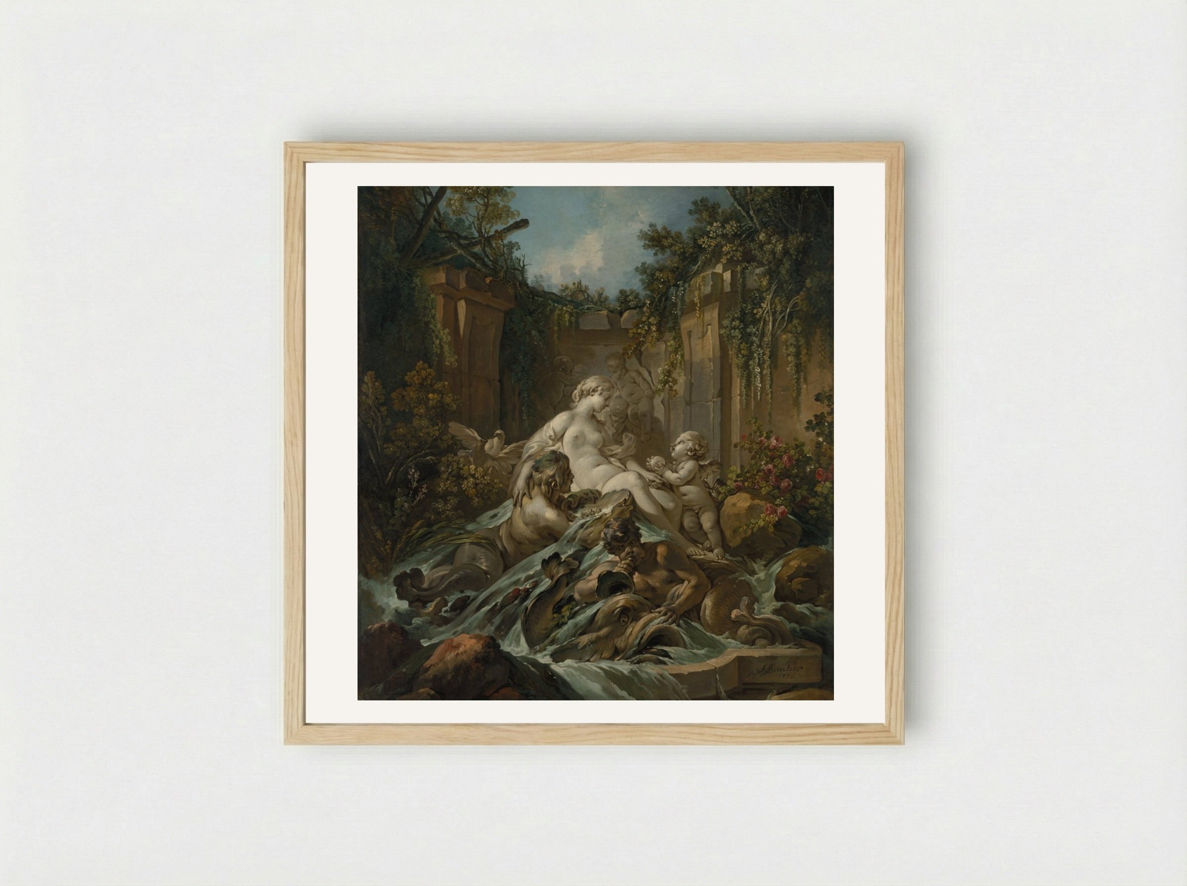 Fountain of Venus - François Boucher - Framed Print Wood