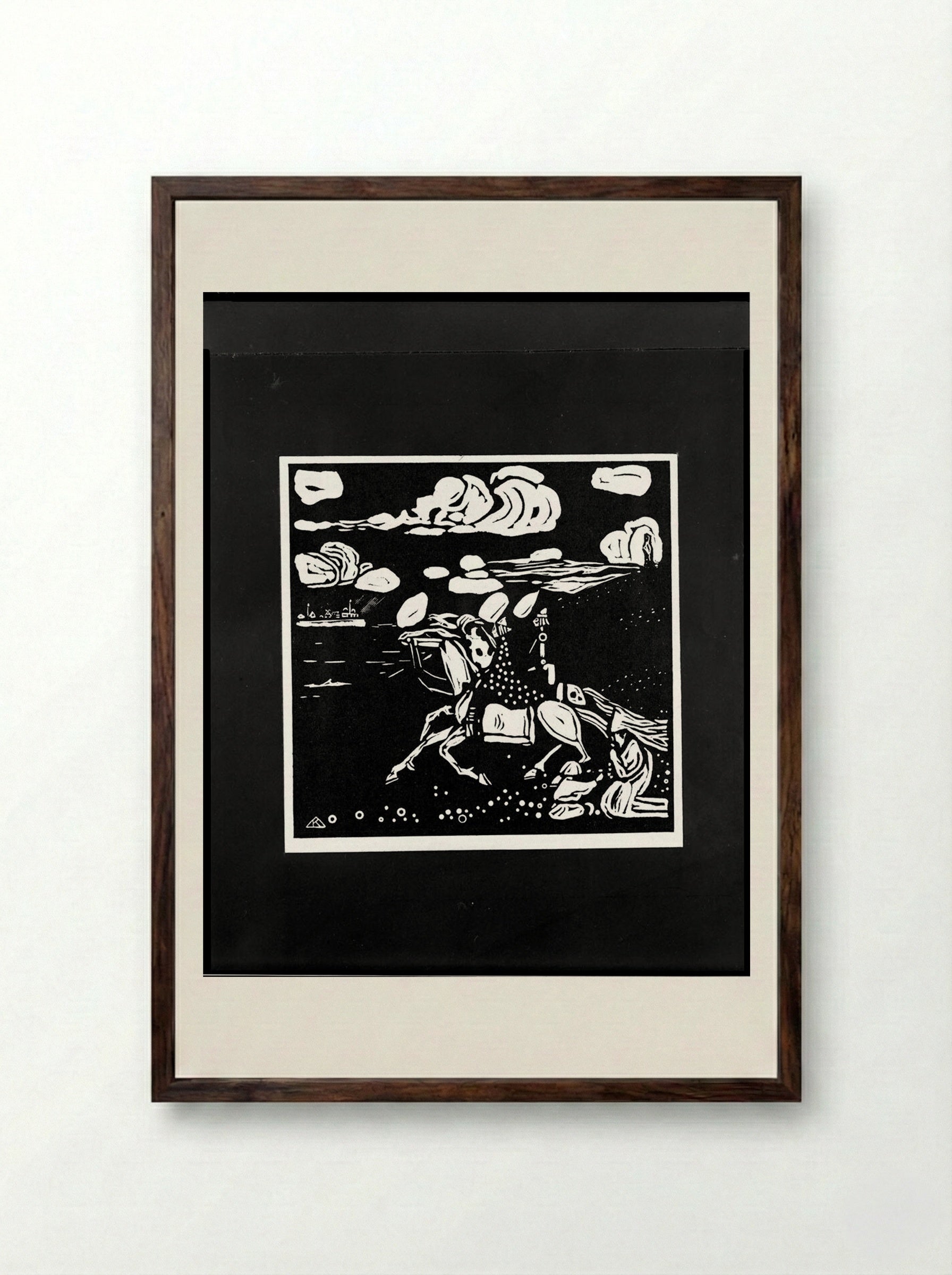 Clouds, from the portfolio Xylographies - Wassily Kandinsky - Framed Print Dark Wood