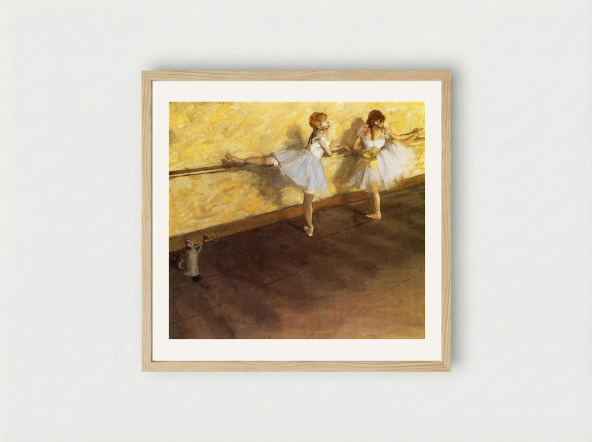 Dancers Practicing at the Barre - Edgar Degas - Framed Print Wood