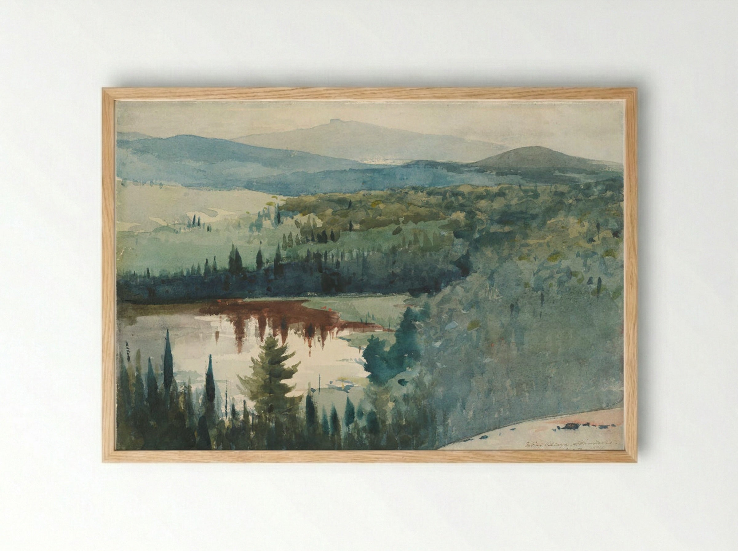 Indian Village, Adirondacks - Winslow Homer - Framed Print Wood