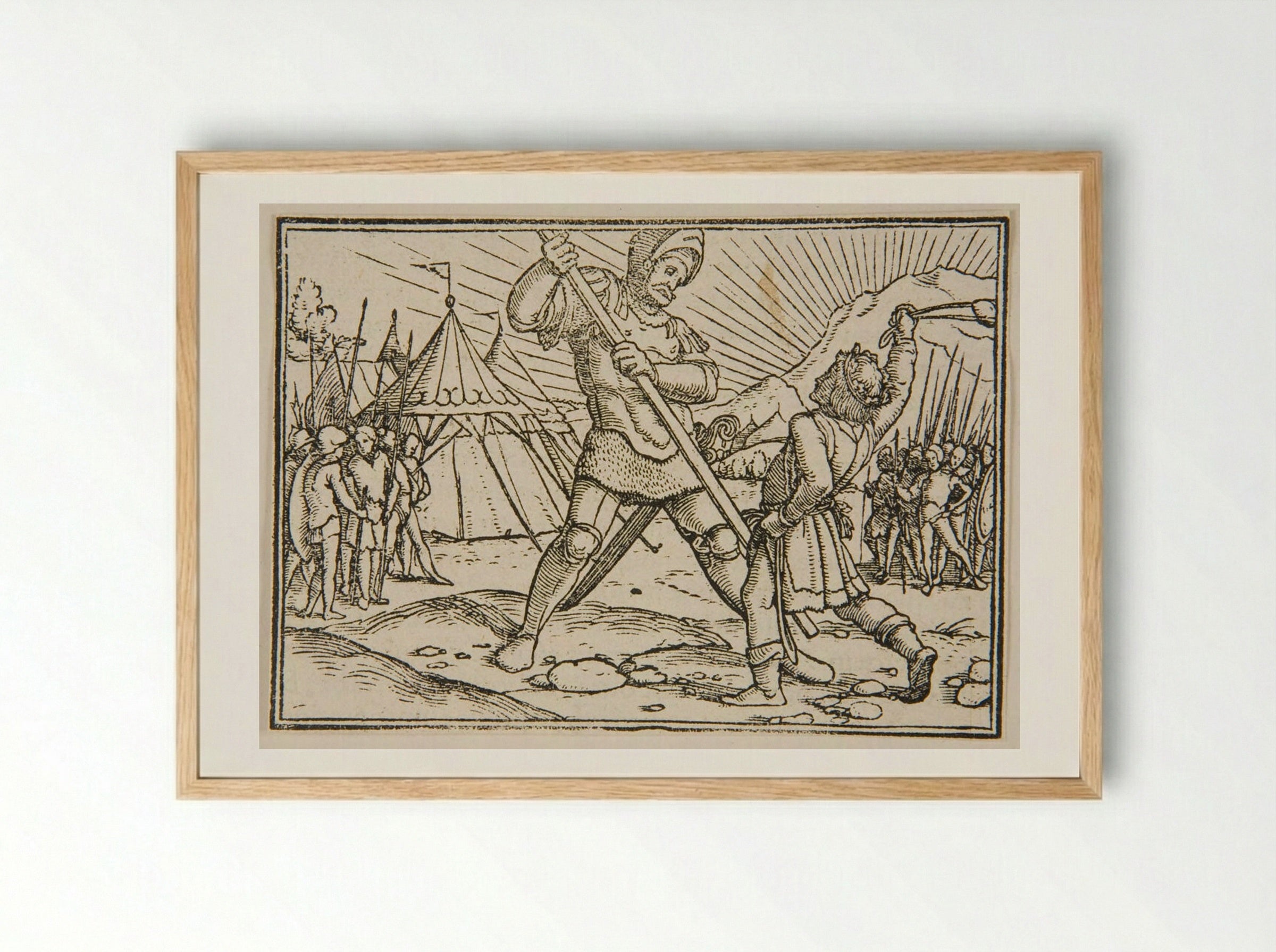 David Kills Goliath - Hans Holbein the Younger - Framed Print Wood
