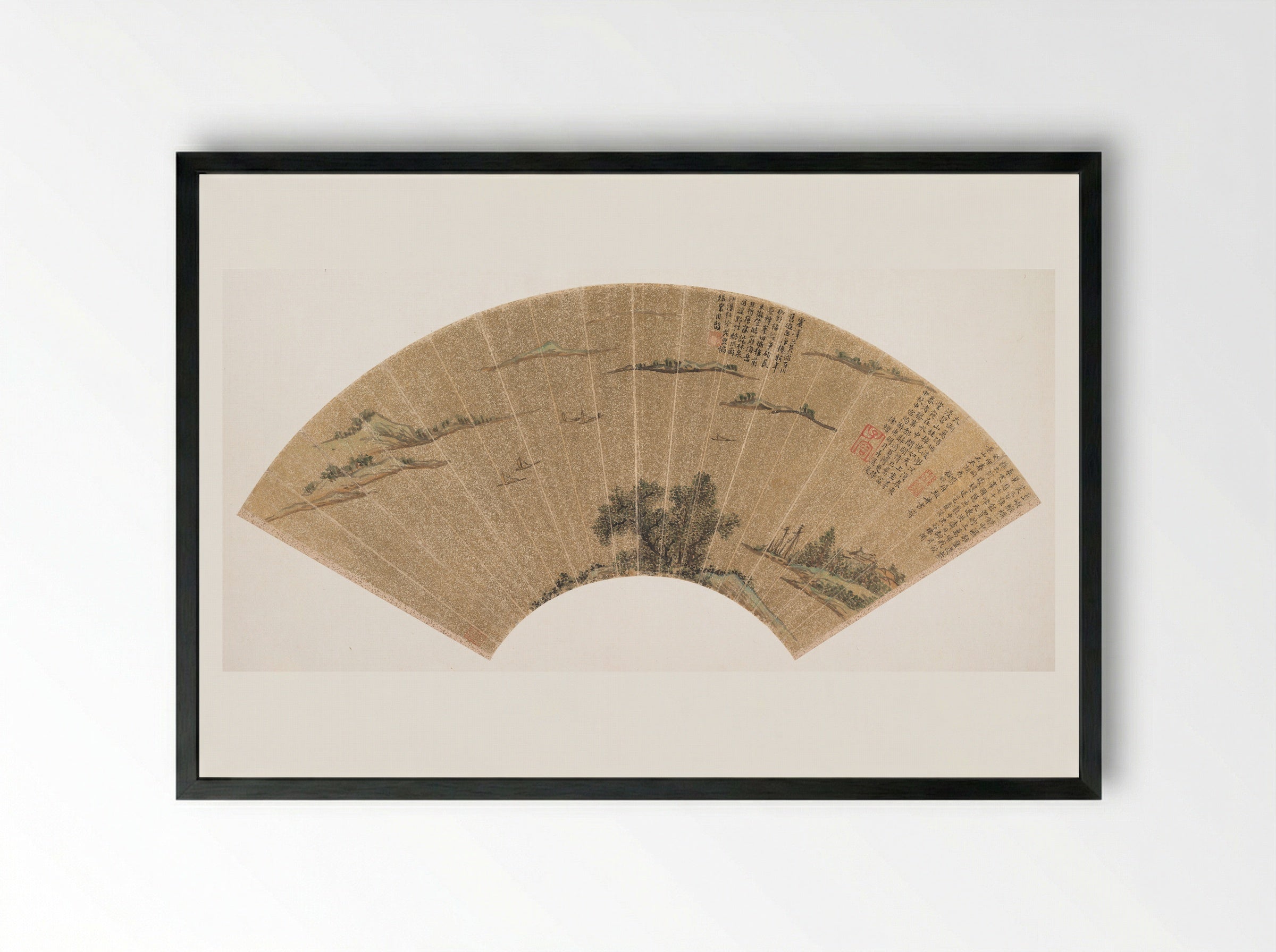 View of Lake Tai - Wen Zhengming - Framed Print Black
