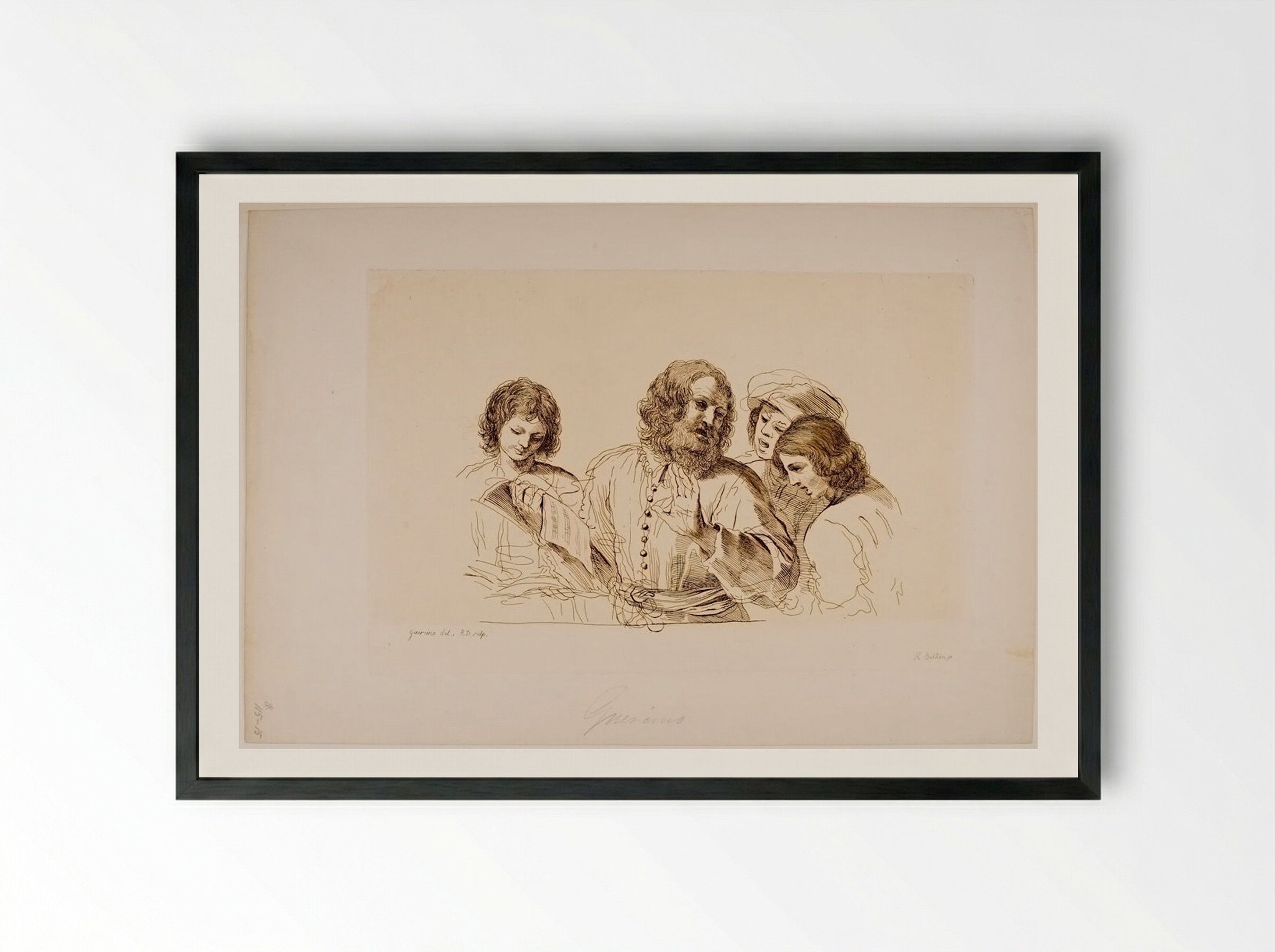Four Men Singing - Richard Dalton - Framed Print Black