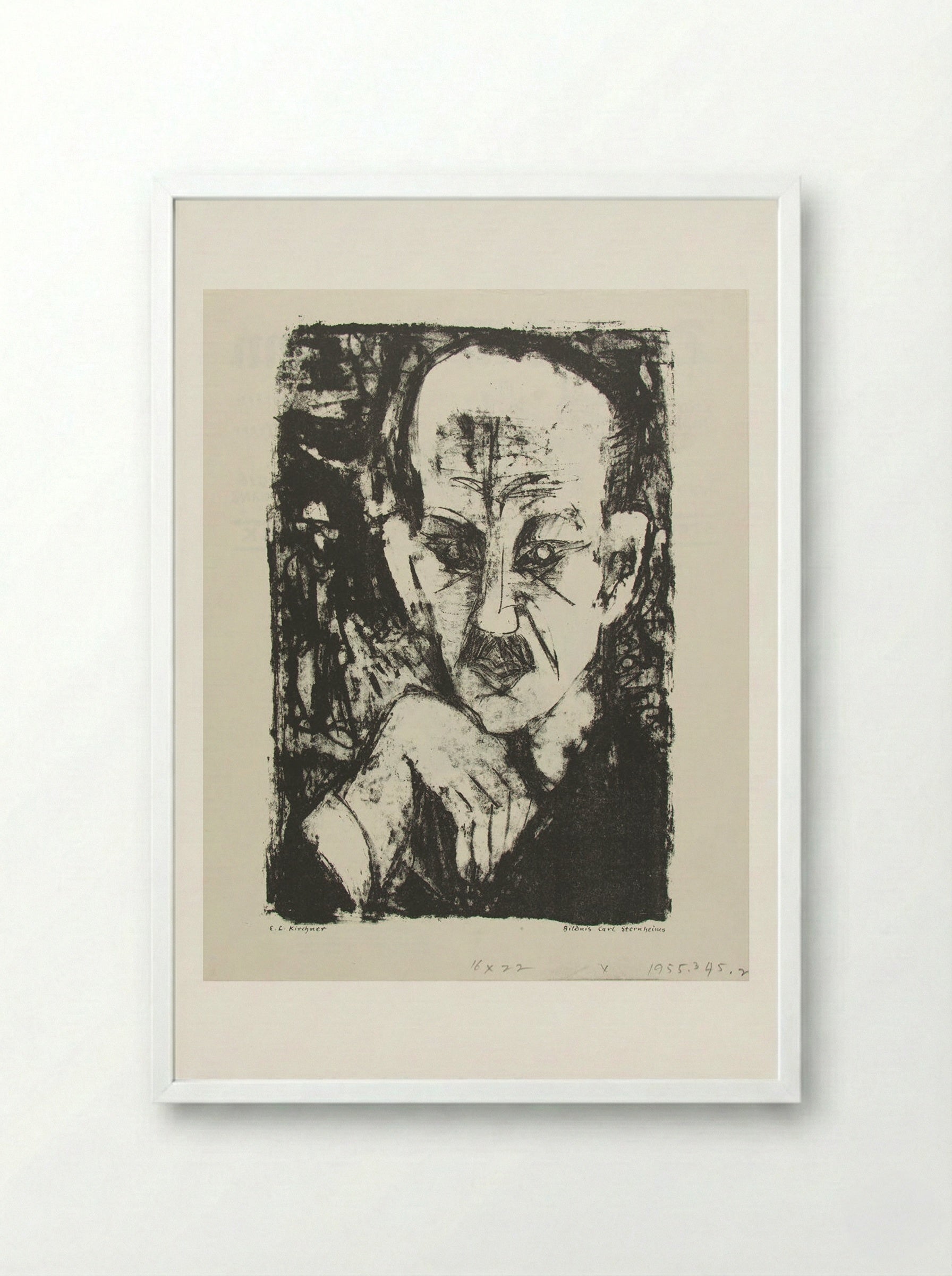 Portrait of Carl Sternheim - Ernst Ludwig Kirchner - Framed Print White