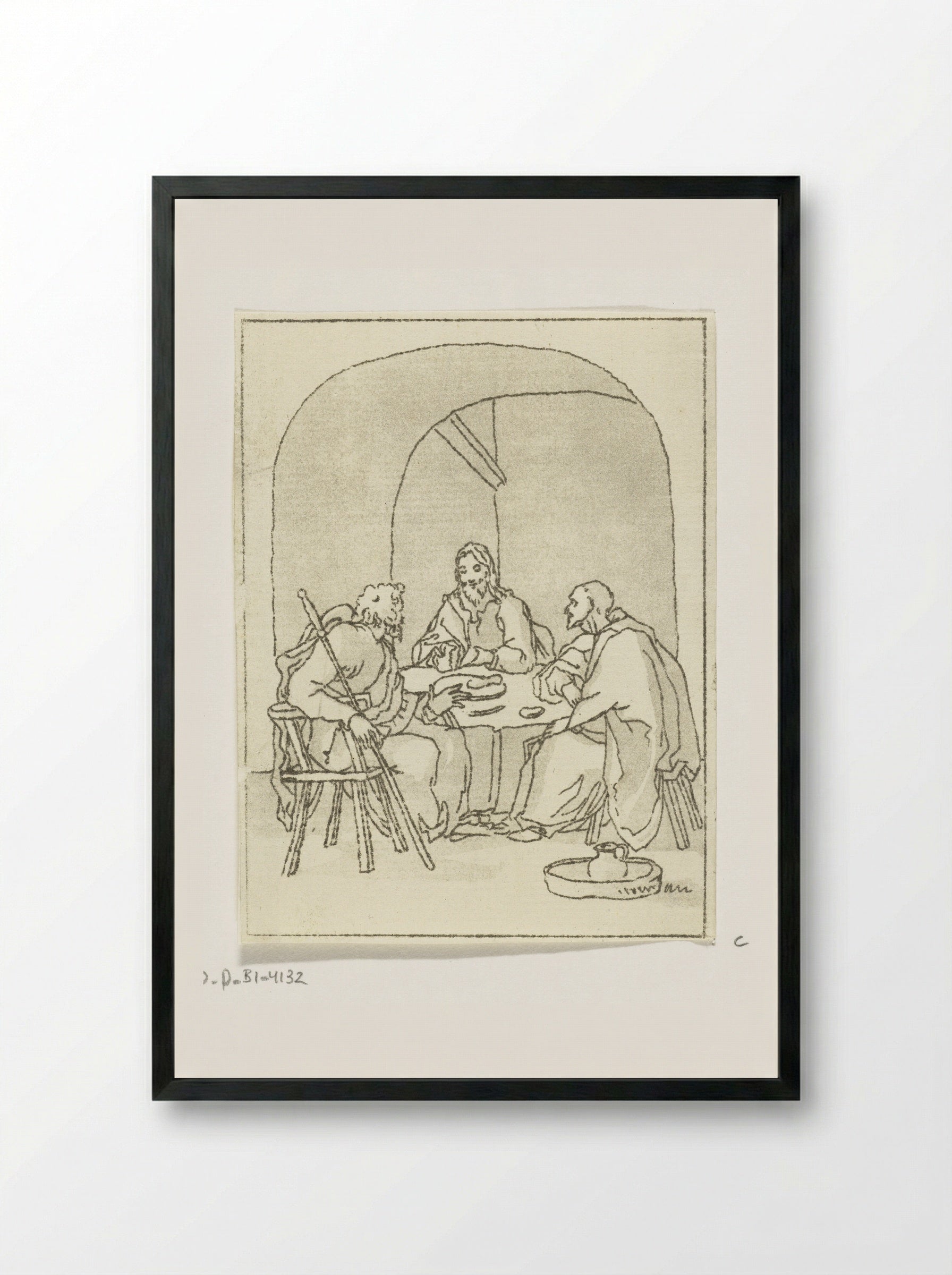 Maaltijd te Emmaüs - Anthonie van den Bos - Framed Print Black