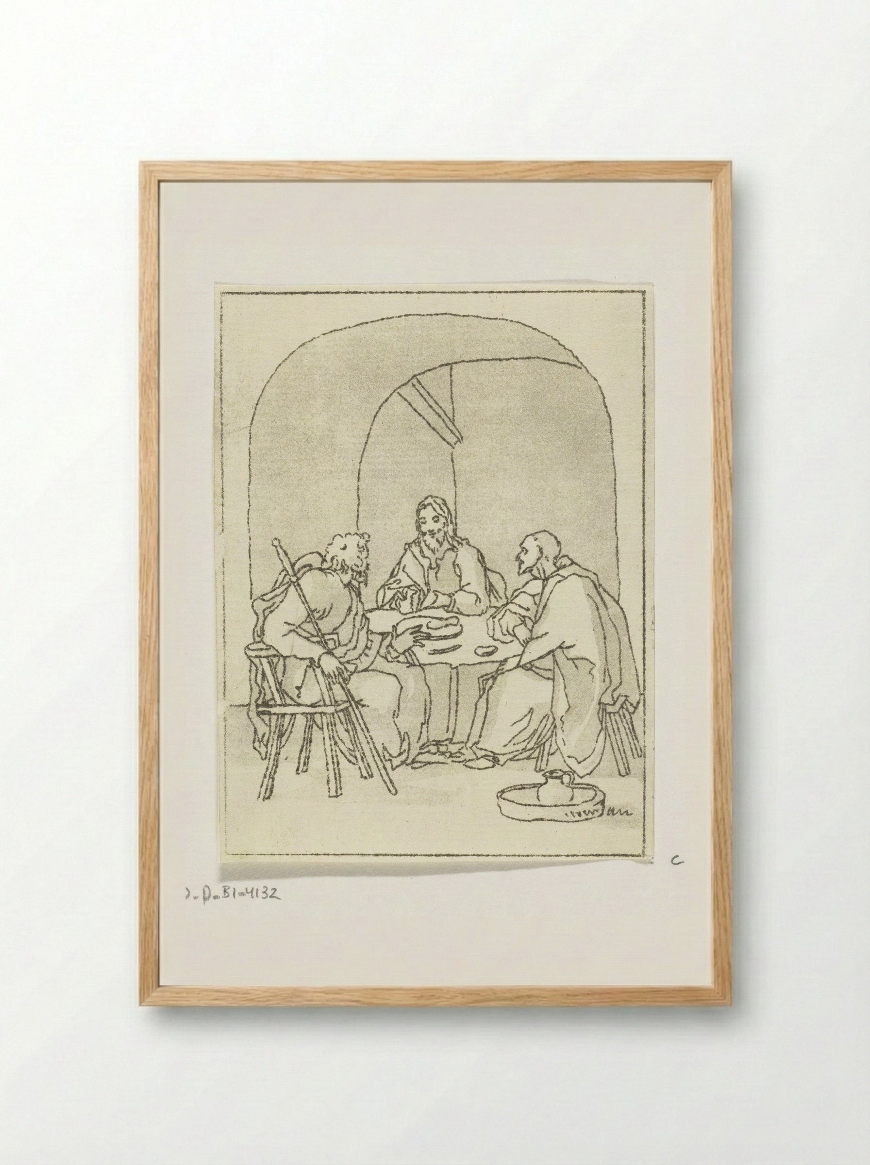 Maaltijd te Emmaüs - Anthonie van den Bos - Framed Print Wood