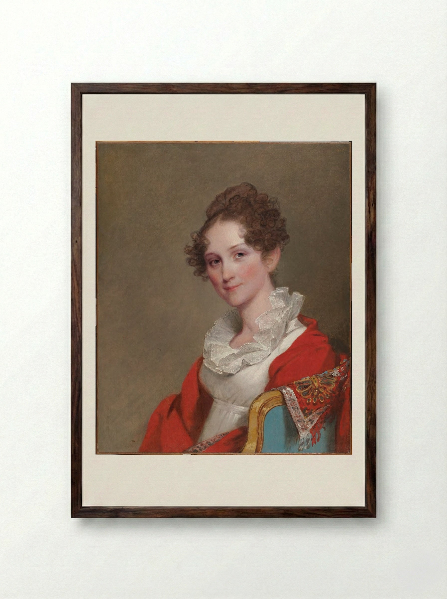 Elizabeth Winslow Whitman Williams - Gilbert Stuart - Framed Print Dark Wood
