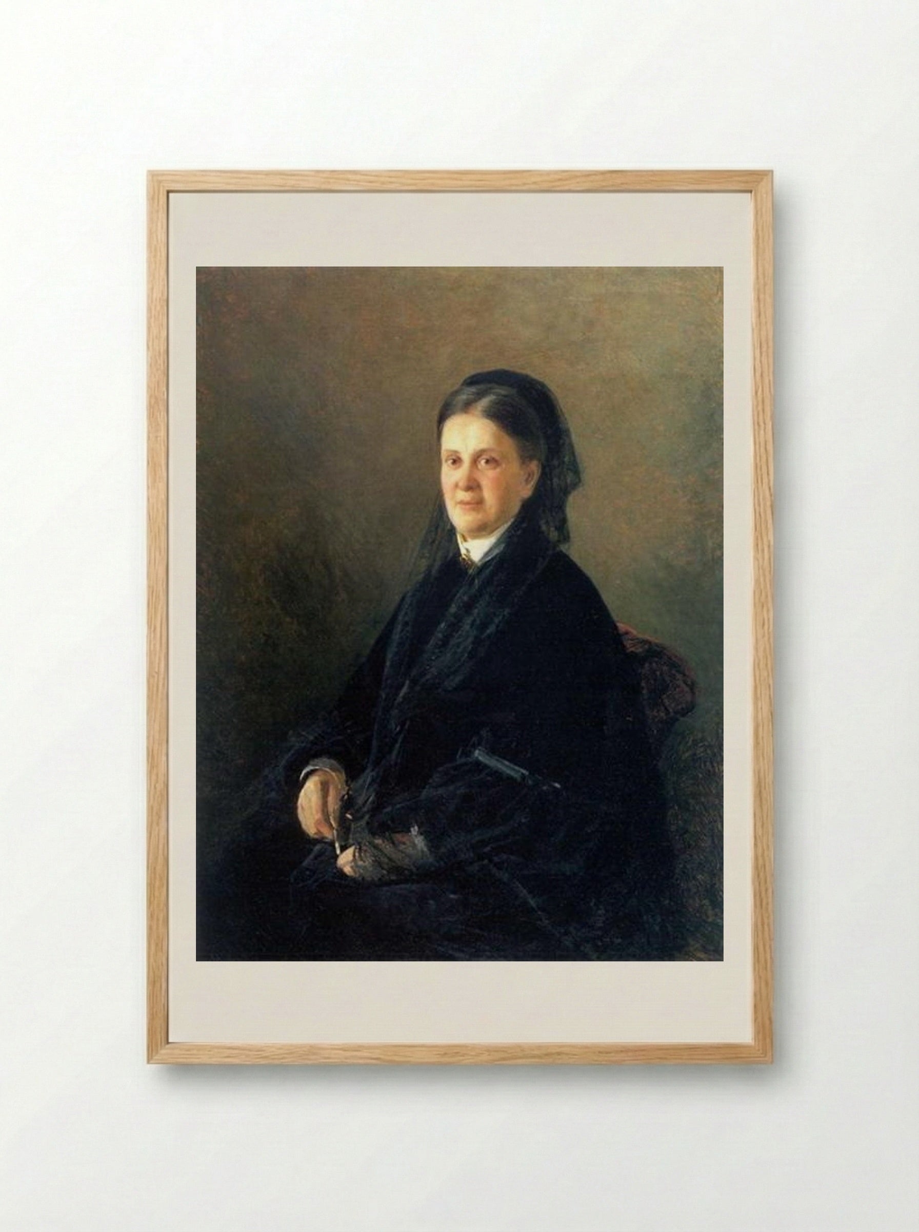 Portrait of Anna Olsufyeva - Nikolai Ge - Framed Print Wood