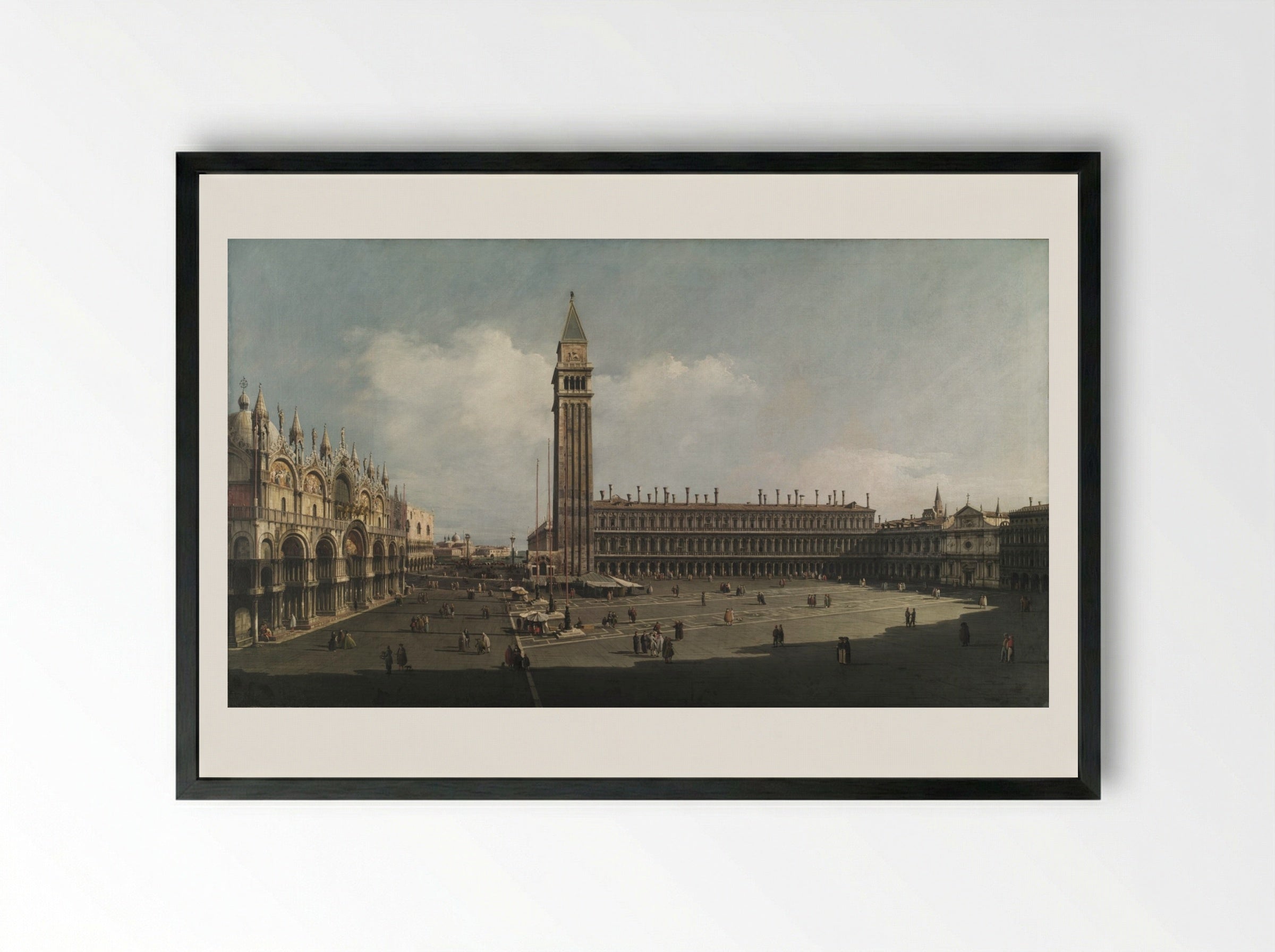 Piazza San Marco, Venice - Bernardo Bellotto - Framed Print Black