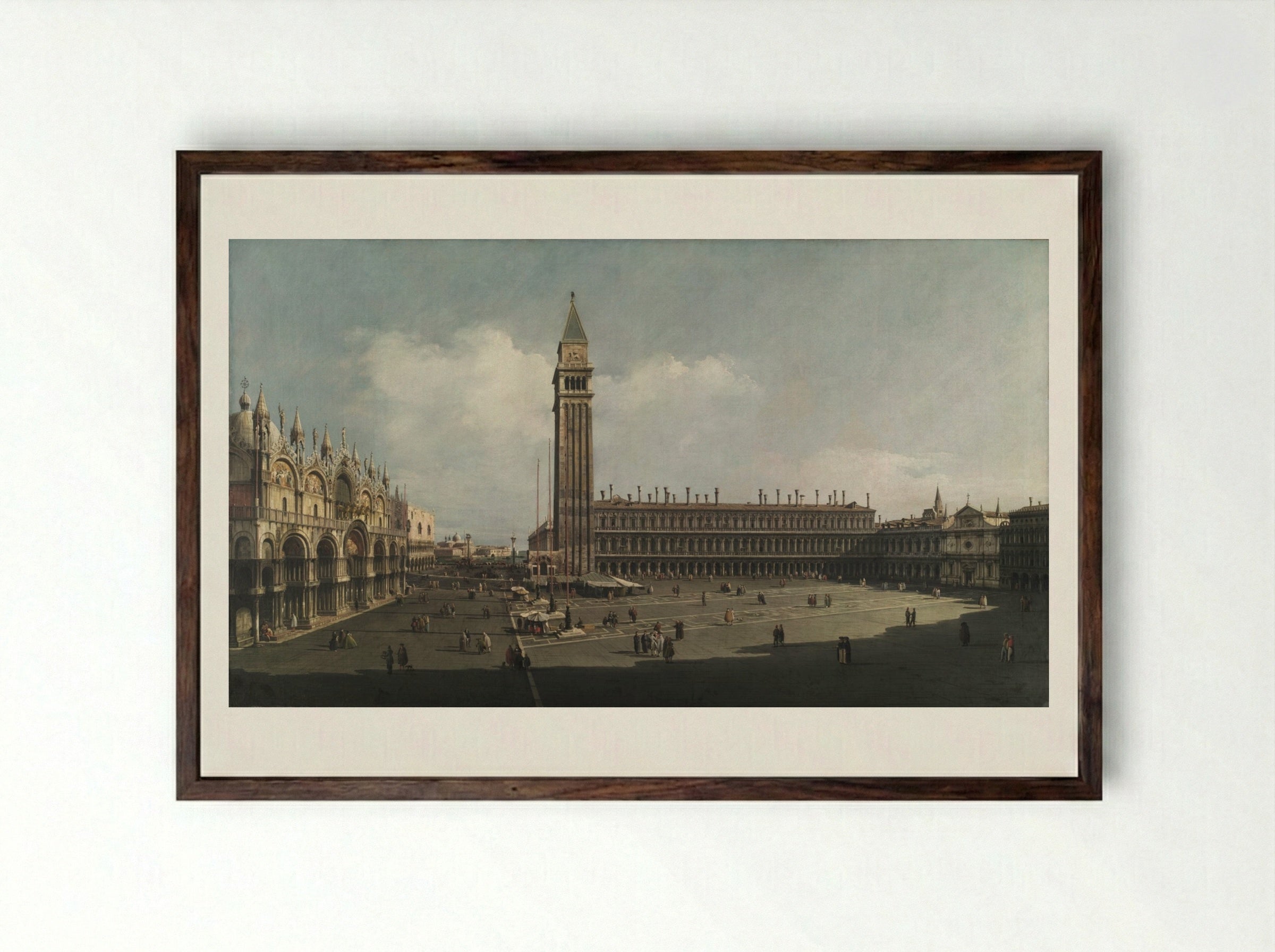 Piazza San Marco, Venice - Bernardo Bellotto - Framed Print Dark Wood