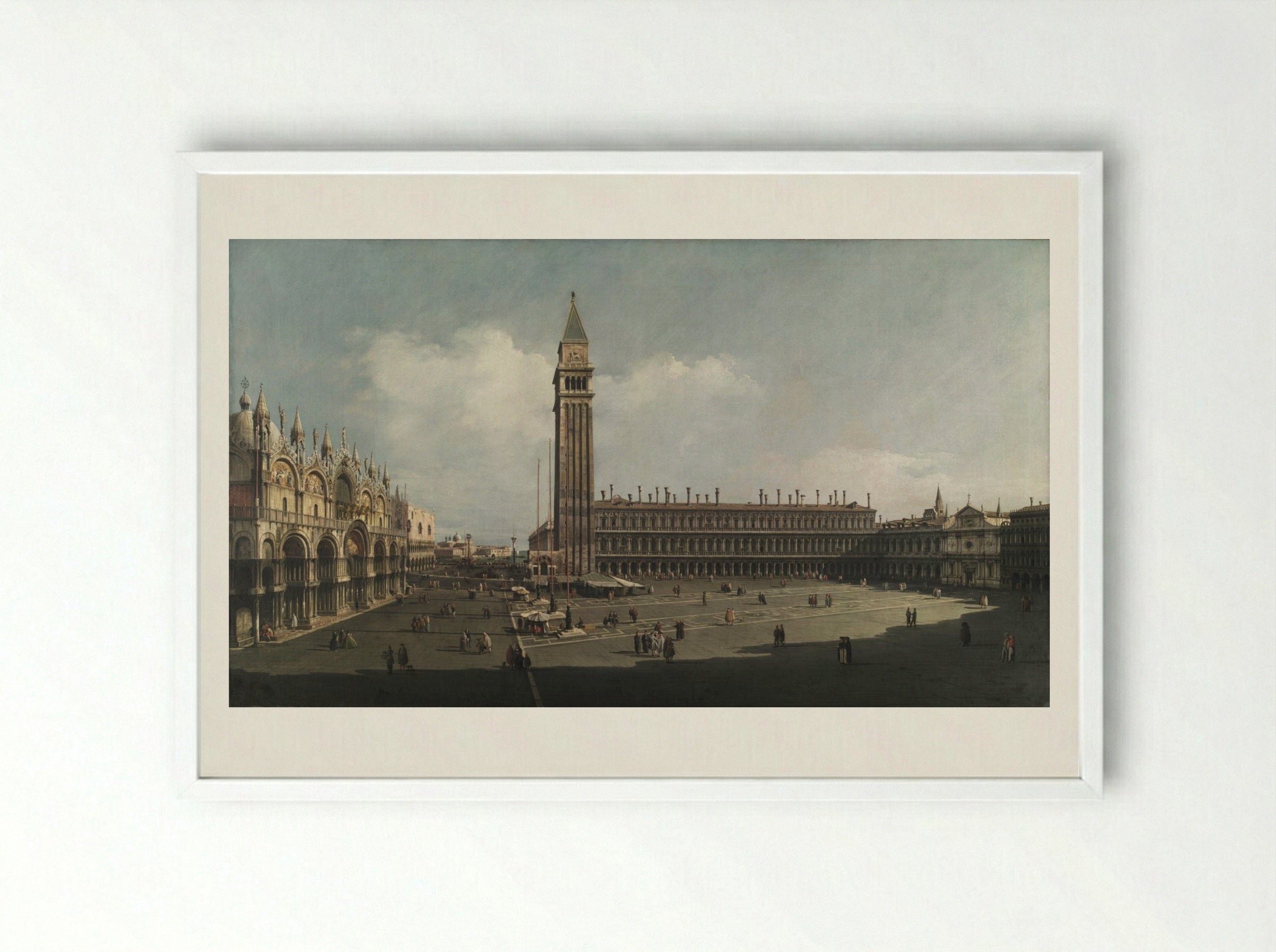 Piazza San Marco, Venice - Bernardo Bellotto - Framed Print White