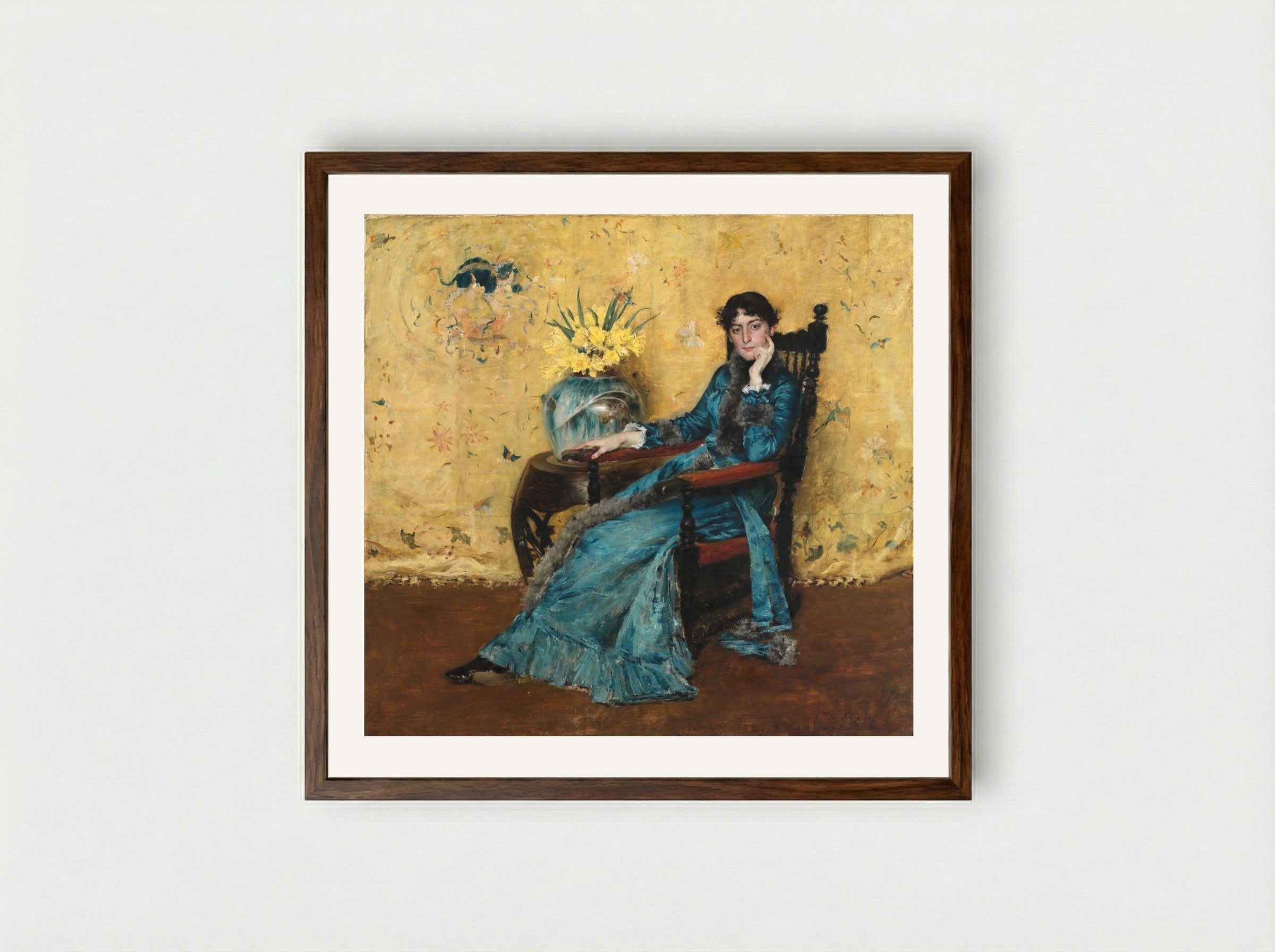 Portrait of Dora Wheeler - William Merritt Chase - Framed Print Dark Wood