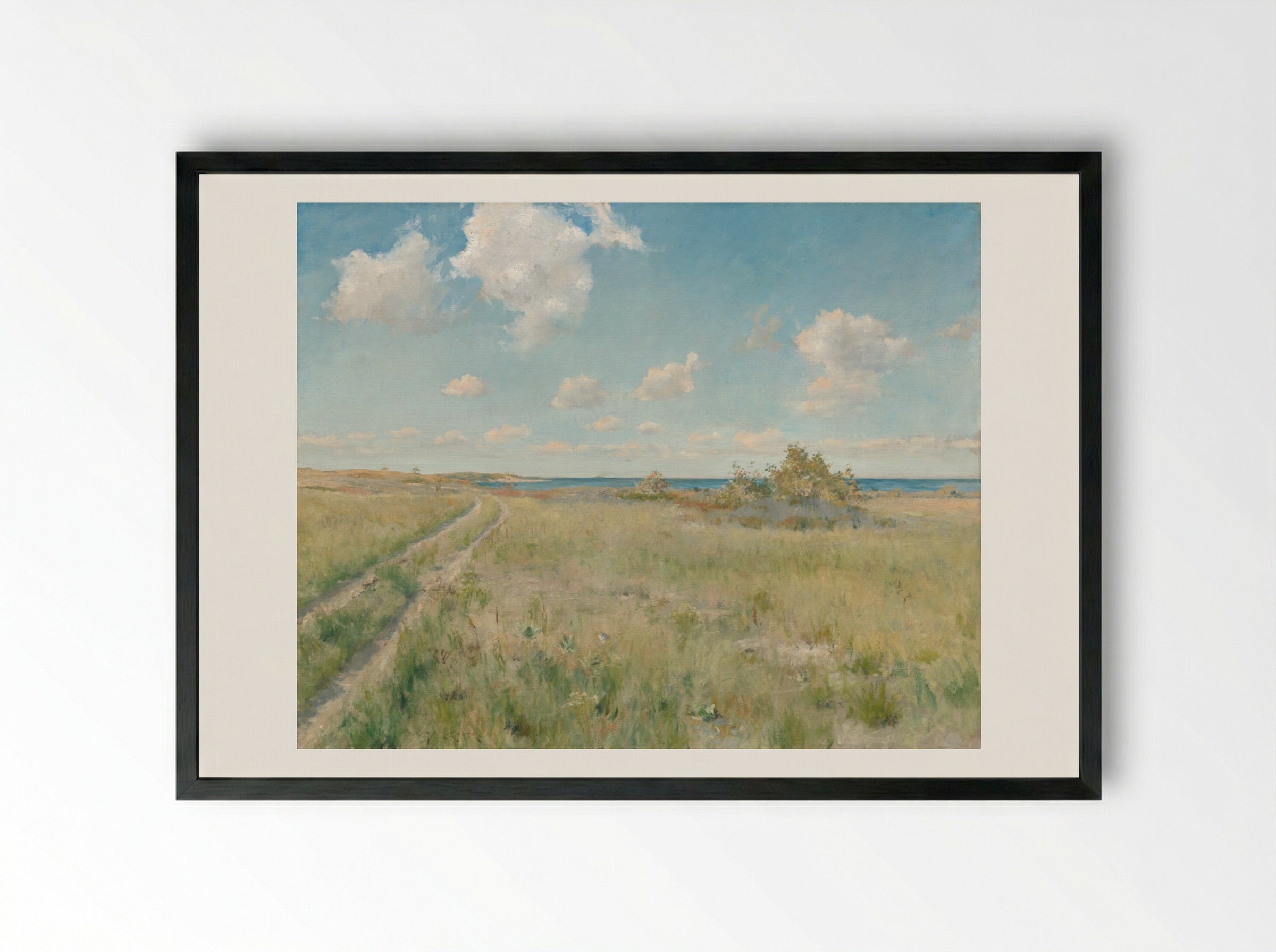 The Old Road to the Sea - William Merritt Chase - Framed Print Black