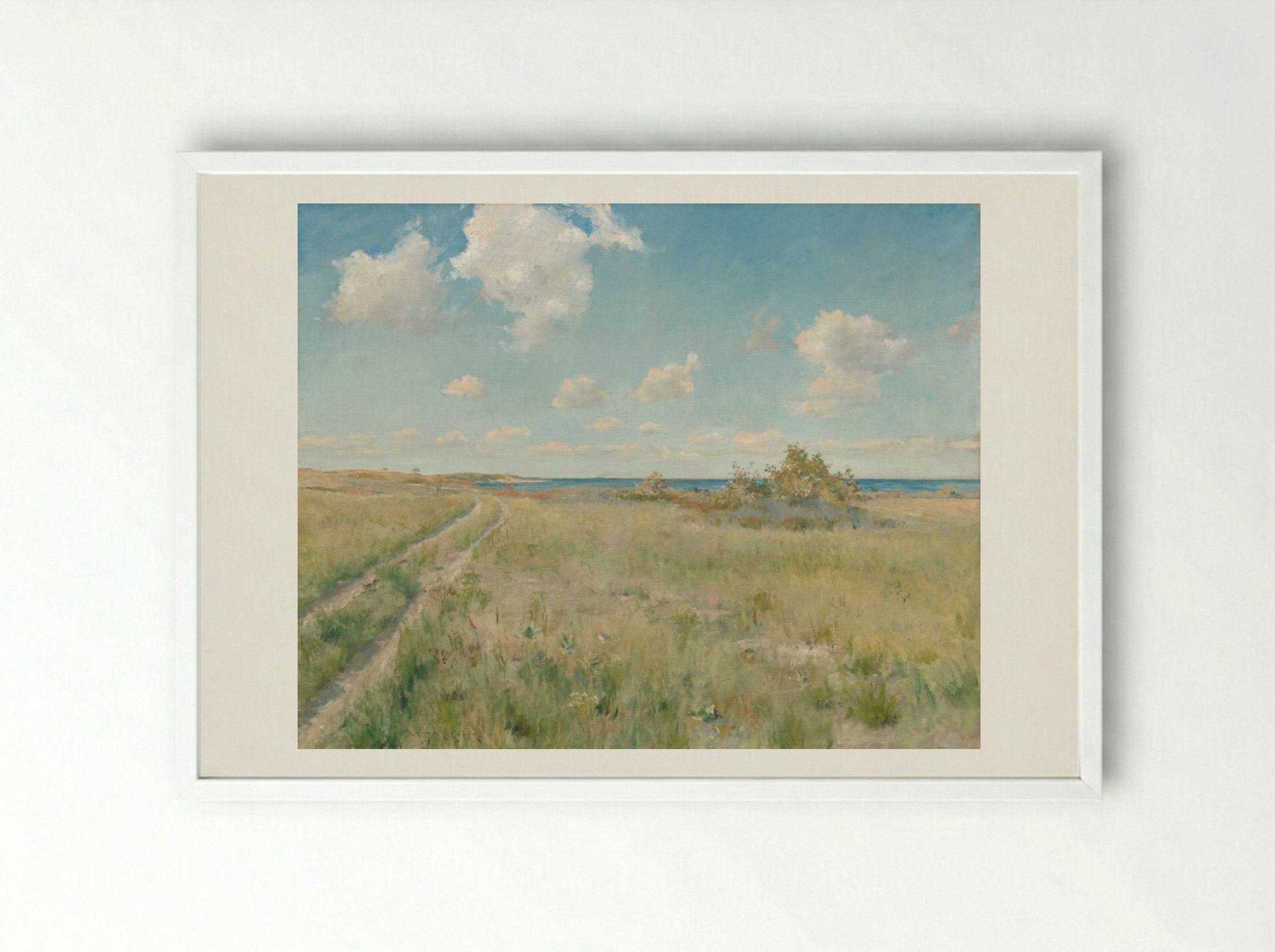 The Old Road to the Sea - William Merritt Chase - Framed Print White