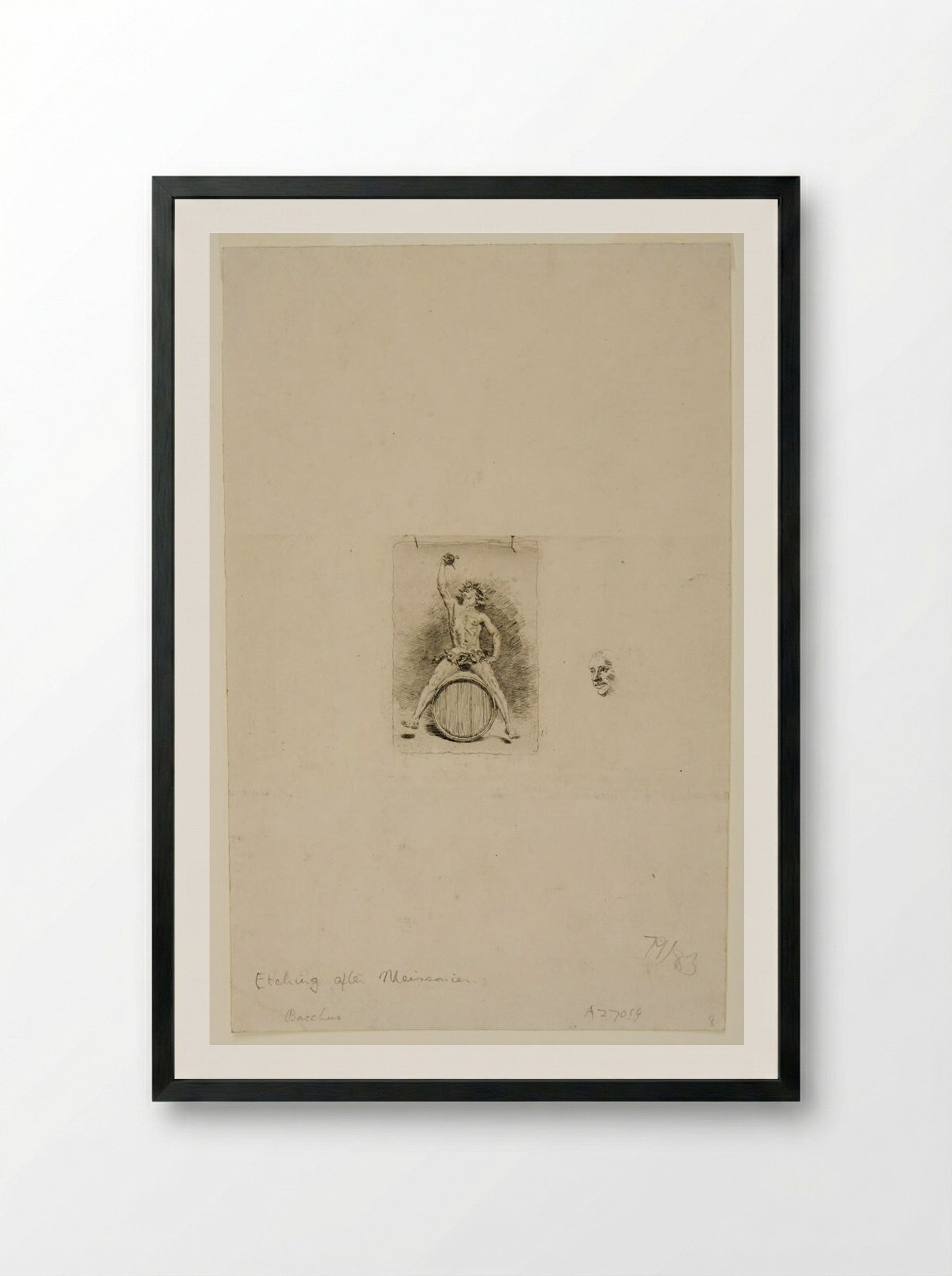 Bacchus - Jean-Louis-Ernest Meissonier - Framed Print Black