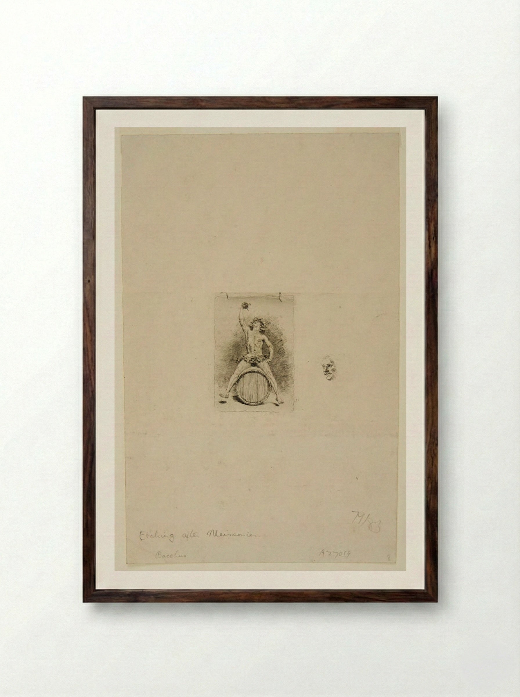 Bacchus - Jean-Louis-Ernest Meissonier - Framed Print Dark Wood