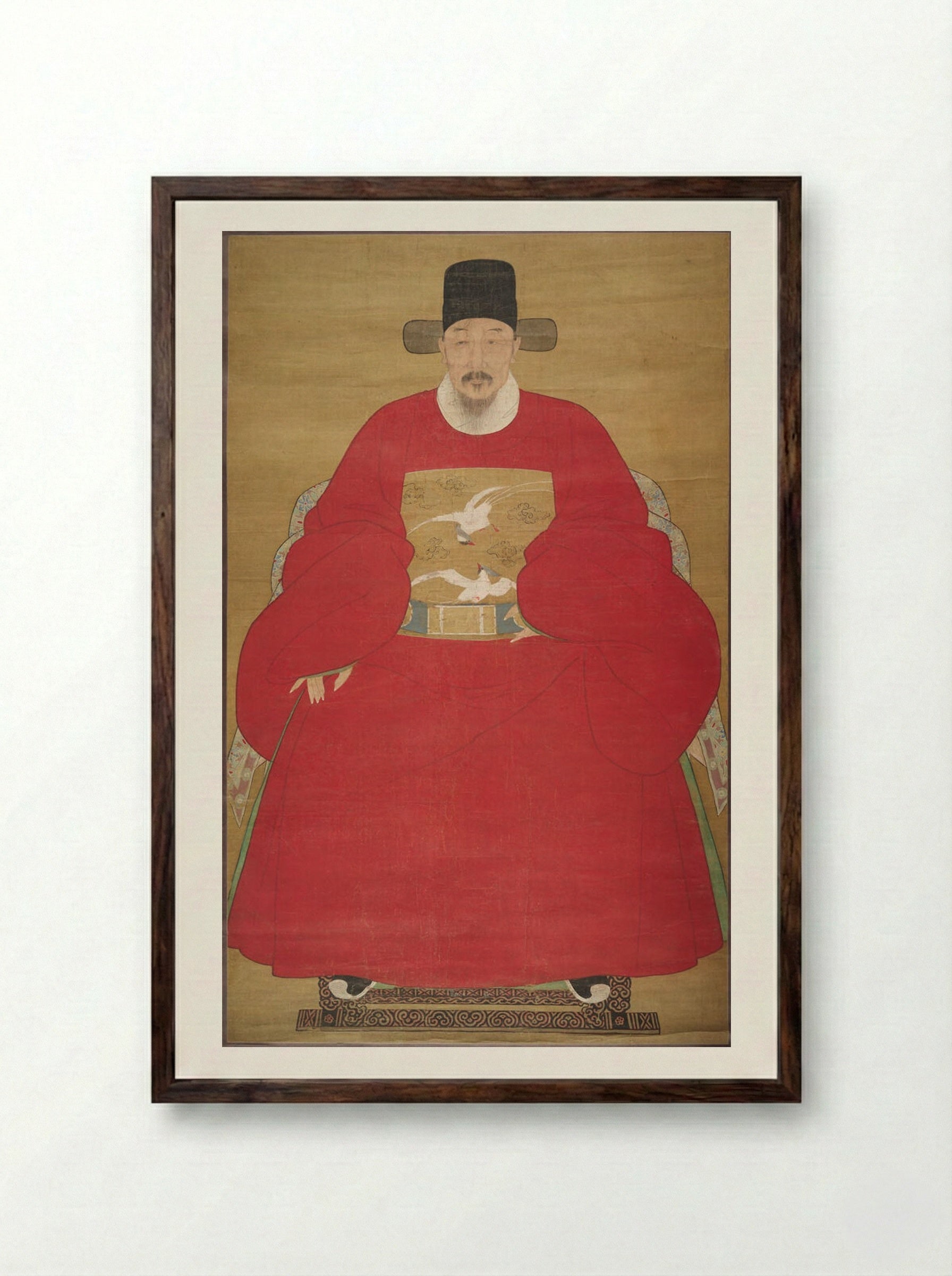 Portrait of a Seated Civil Official - Unknown Artist - Framed Print Dark Wood