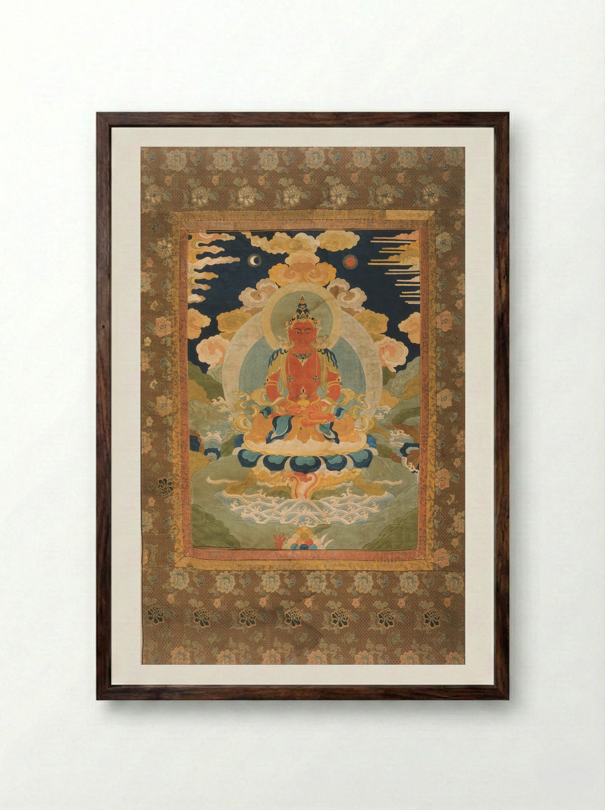 Bodhisattva from Mogao Cave 329 - Unknown Artist - Framed Print Dark Wood