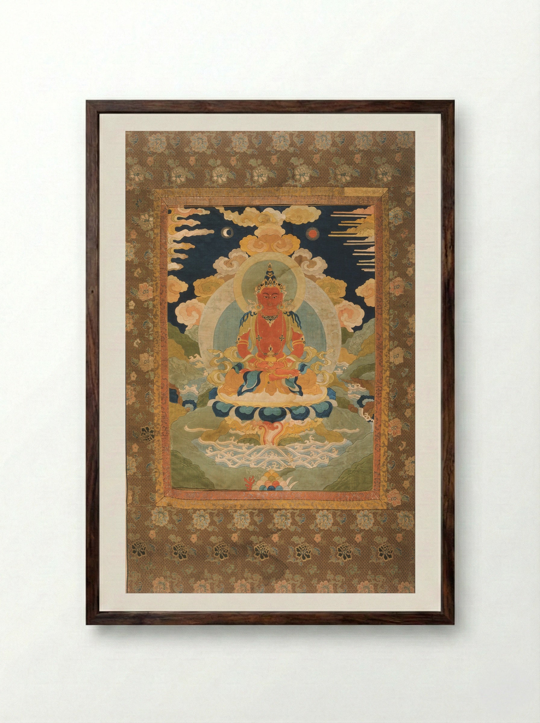Bodhisattva from Mogao Cave 329 - Unknown Artist - Framed Print Dark Wood