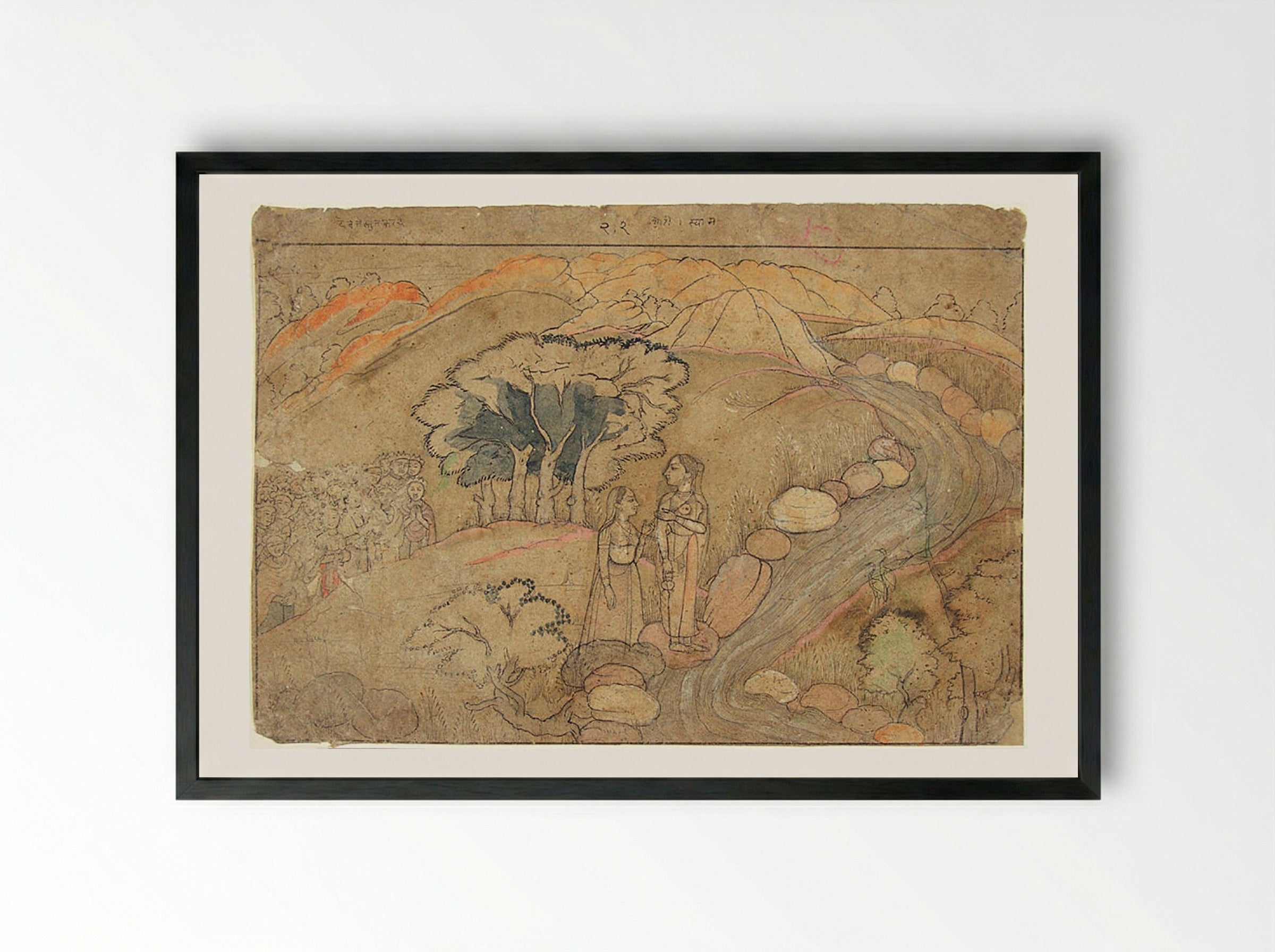 The Emergence of Kaushiki - Unknown Artist - Framed Print Black