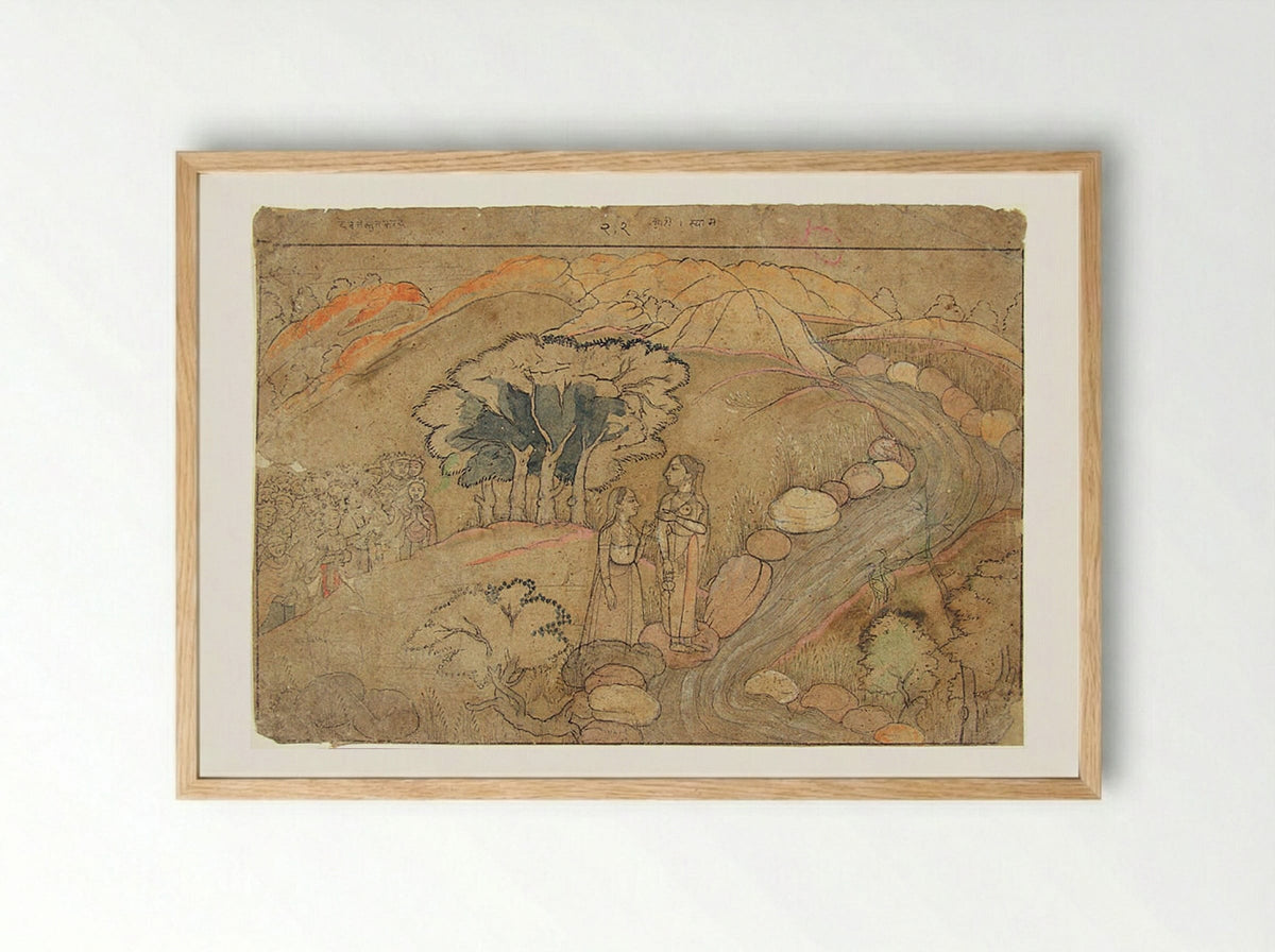 The Emergence of Kaushiki - Unknown Artist - Framed Print Wood