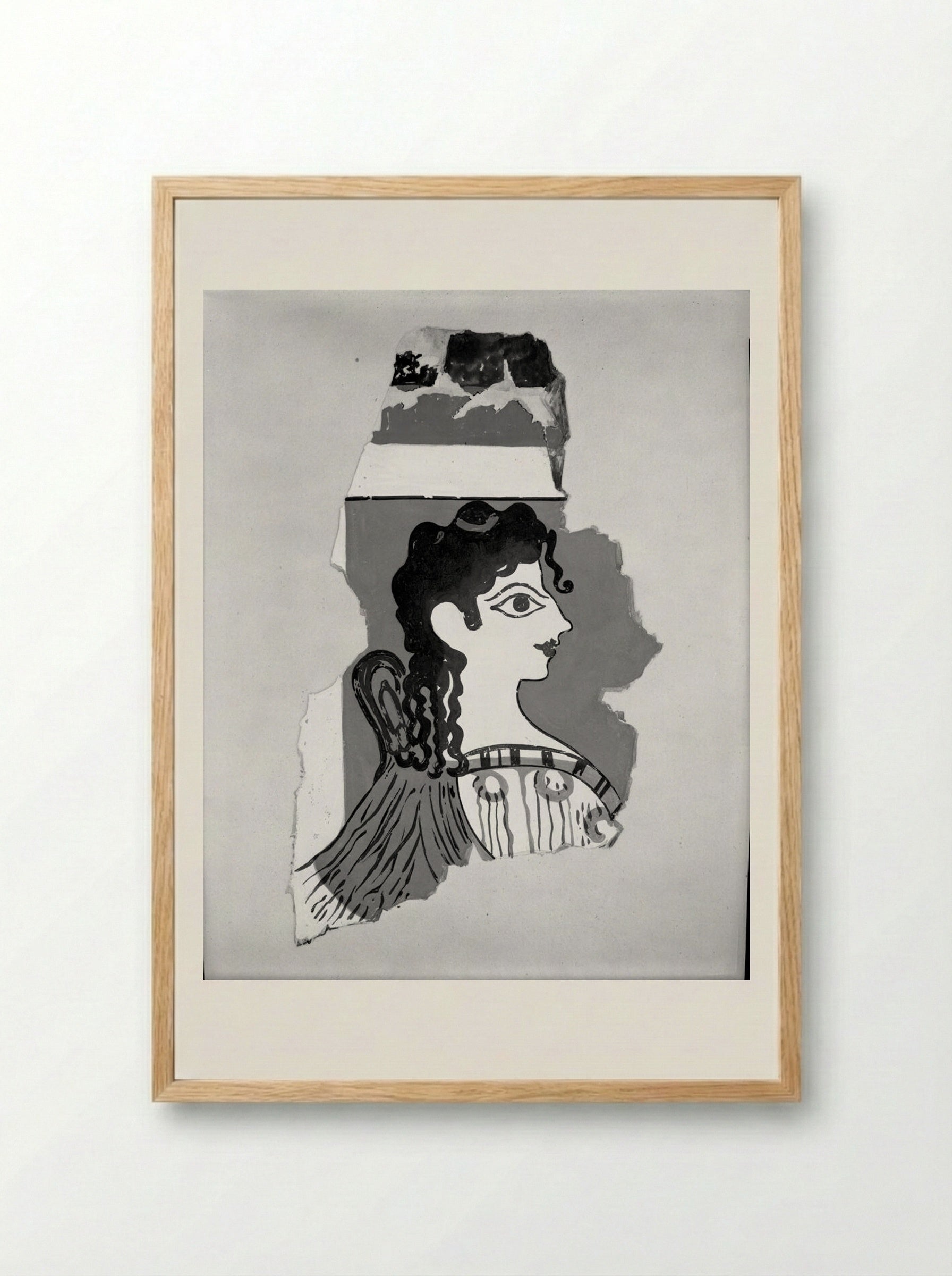 La Parisienne (After a Late Minoan Fresco) - Fine Art Print - Framed Print Wood