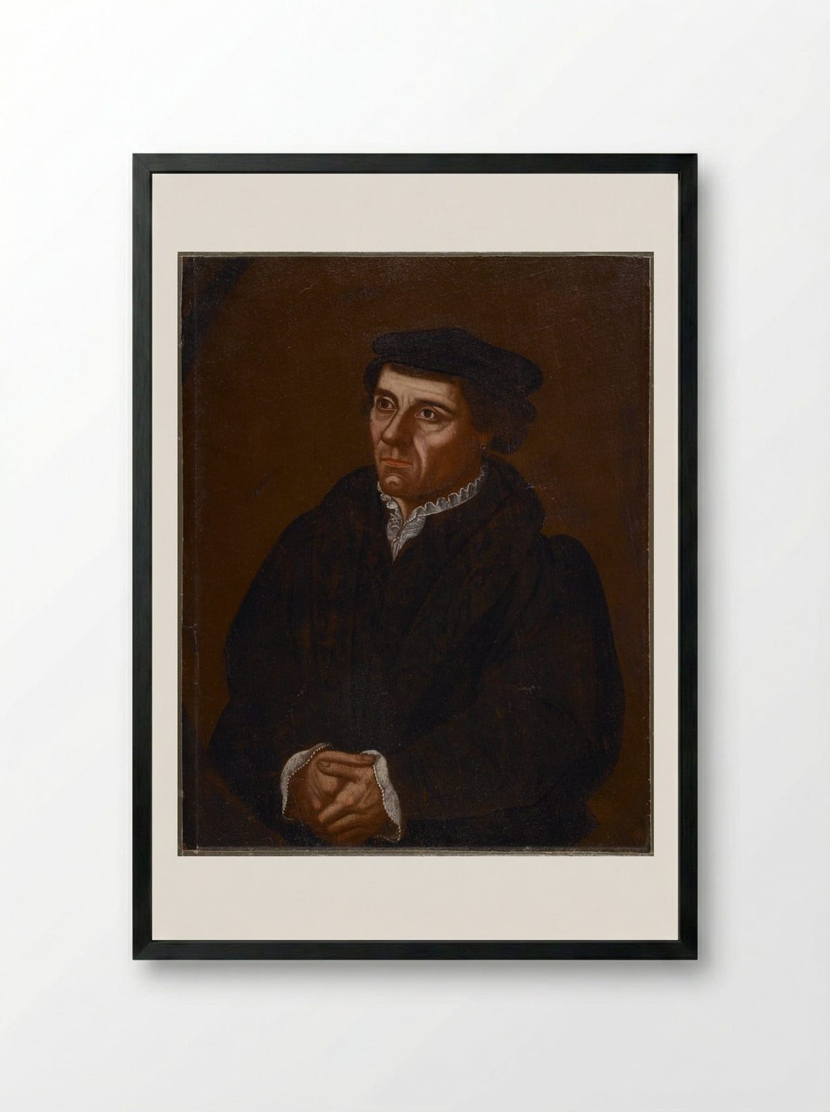 Portrait of Adam Winthrop - Unidentified Artist - Framed Print Black