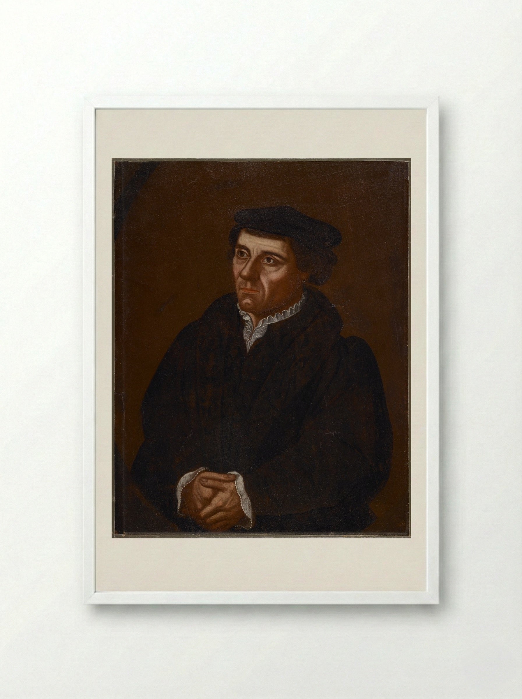 Portrait of Adam Winthrop - Unidentified Artist - Framed Print White