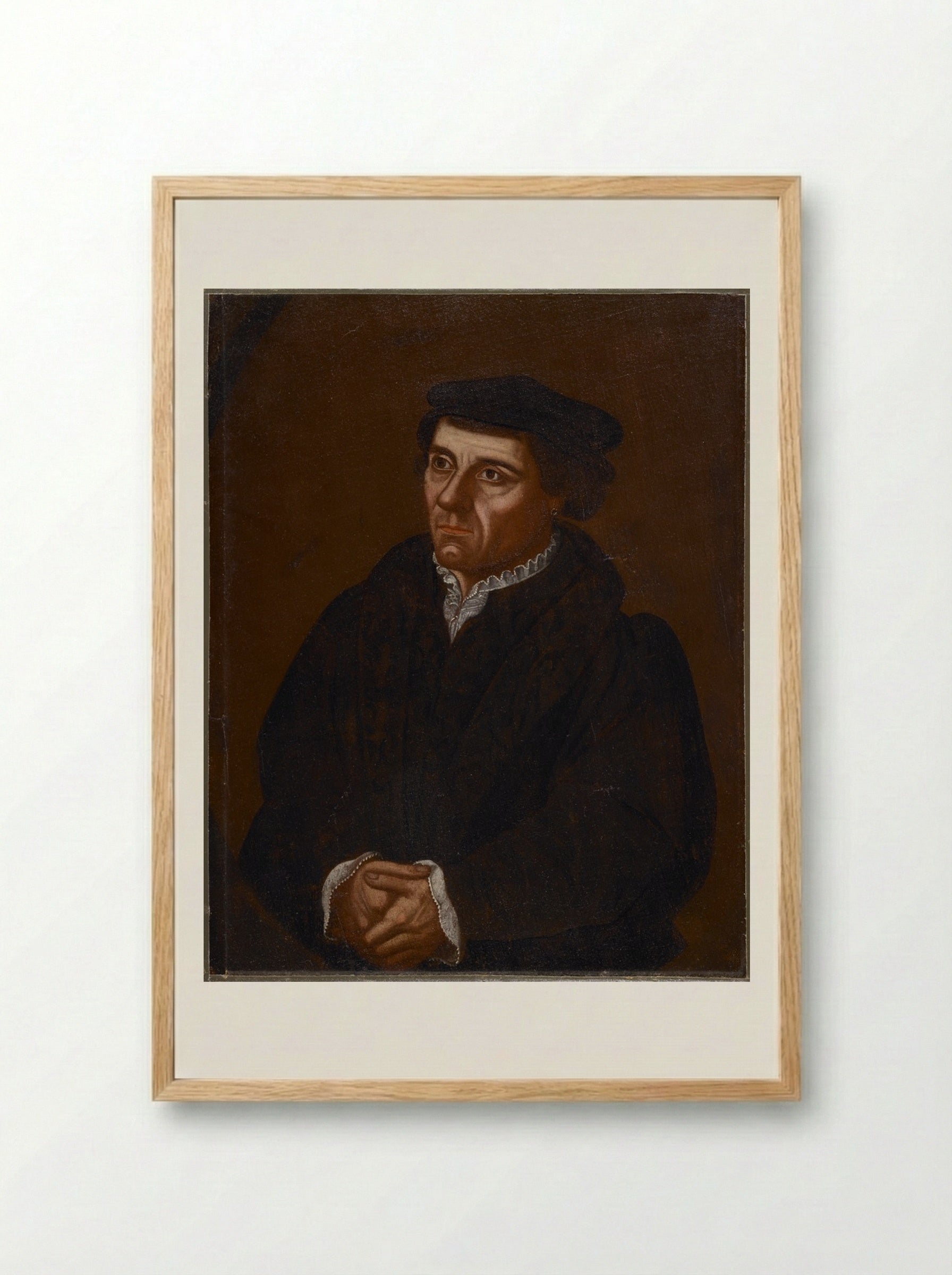 Portrait of Adam Winthrop - Unidentified Artist - Framed Print Wood