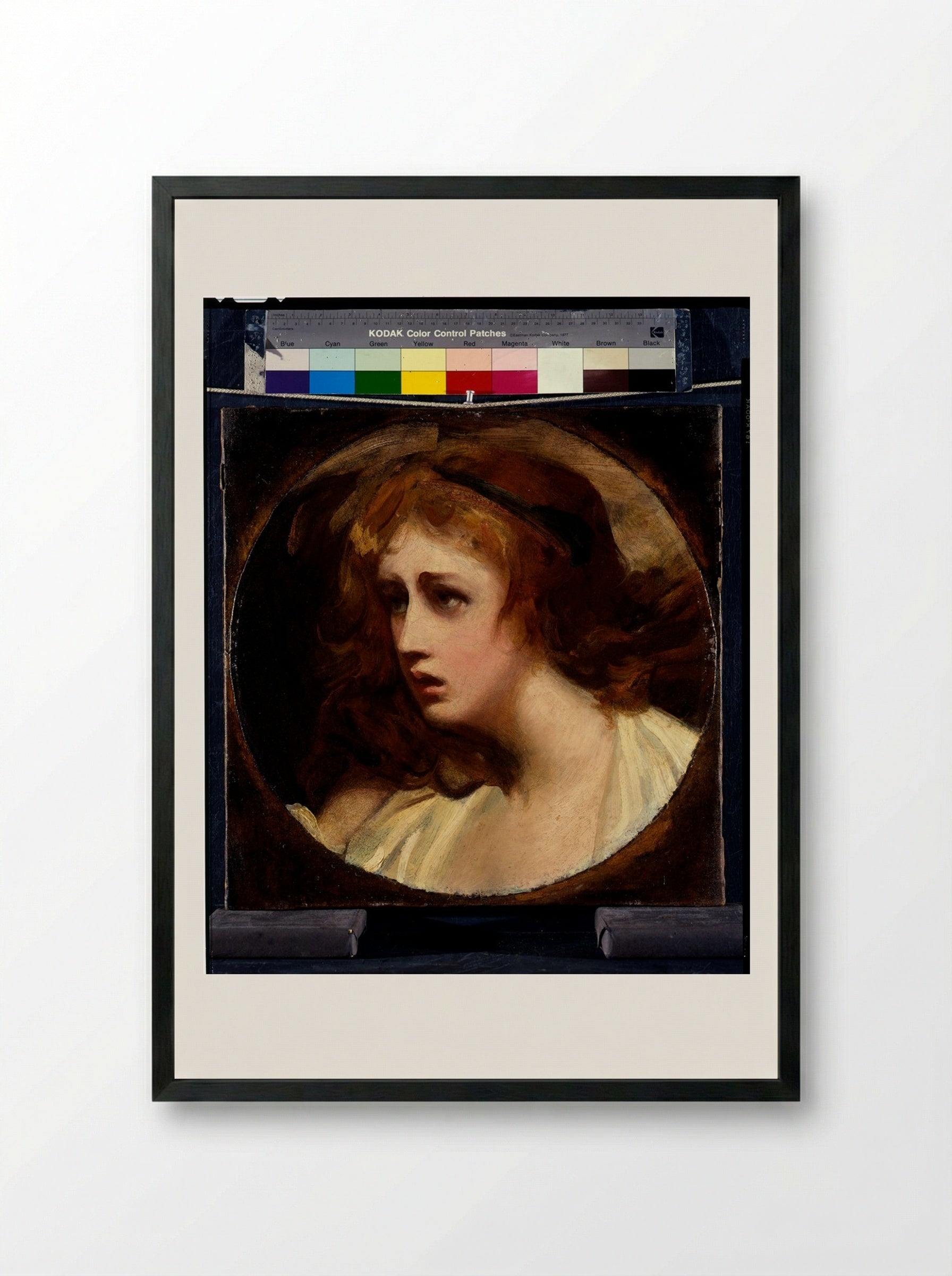 Lady Hamilton as Tragedy - George Romney - Framed Print Black
