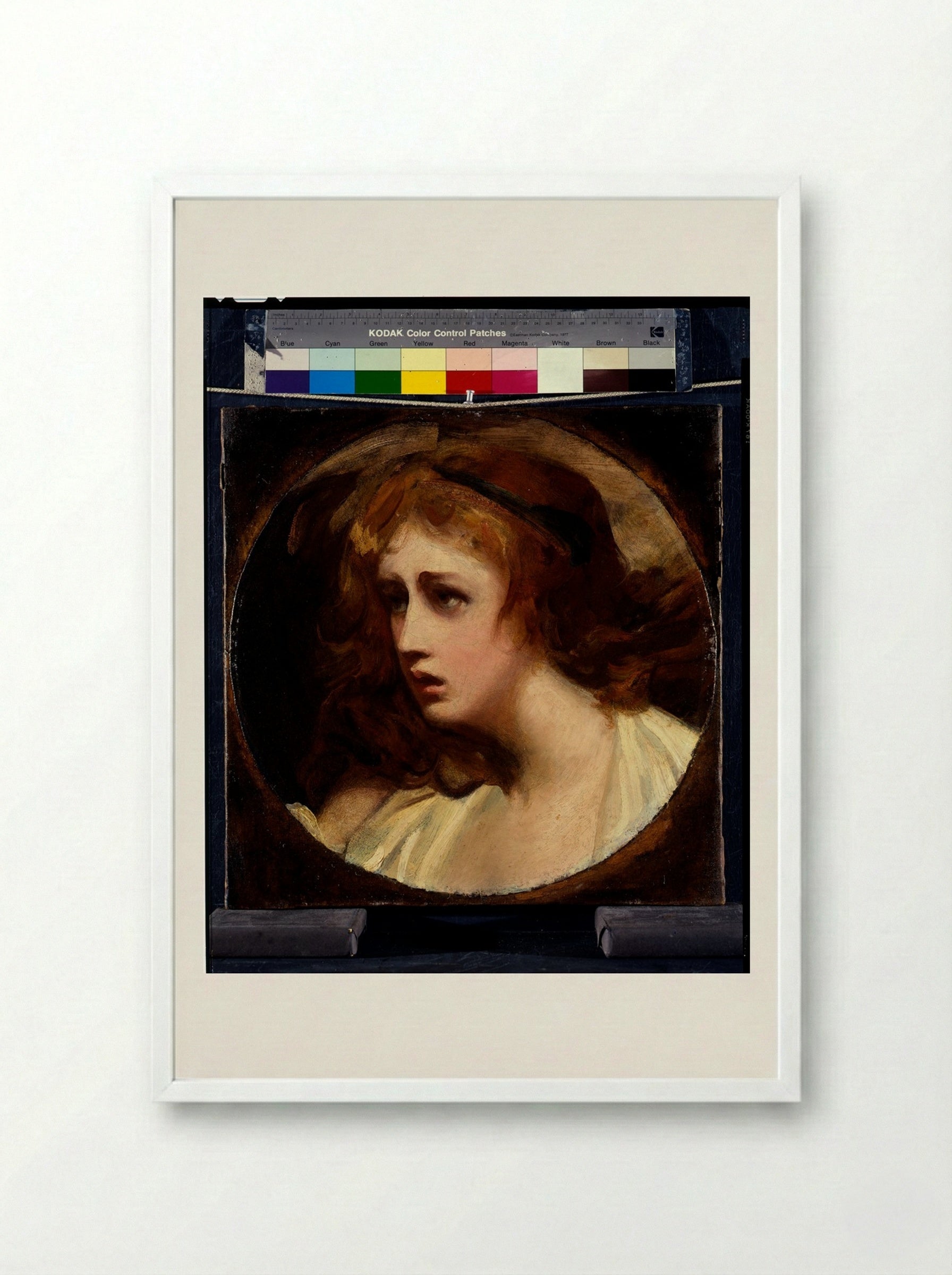 Lady Hamilton as Tragedy - George Romney - Framed Print White