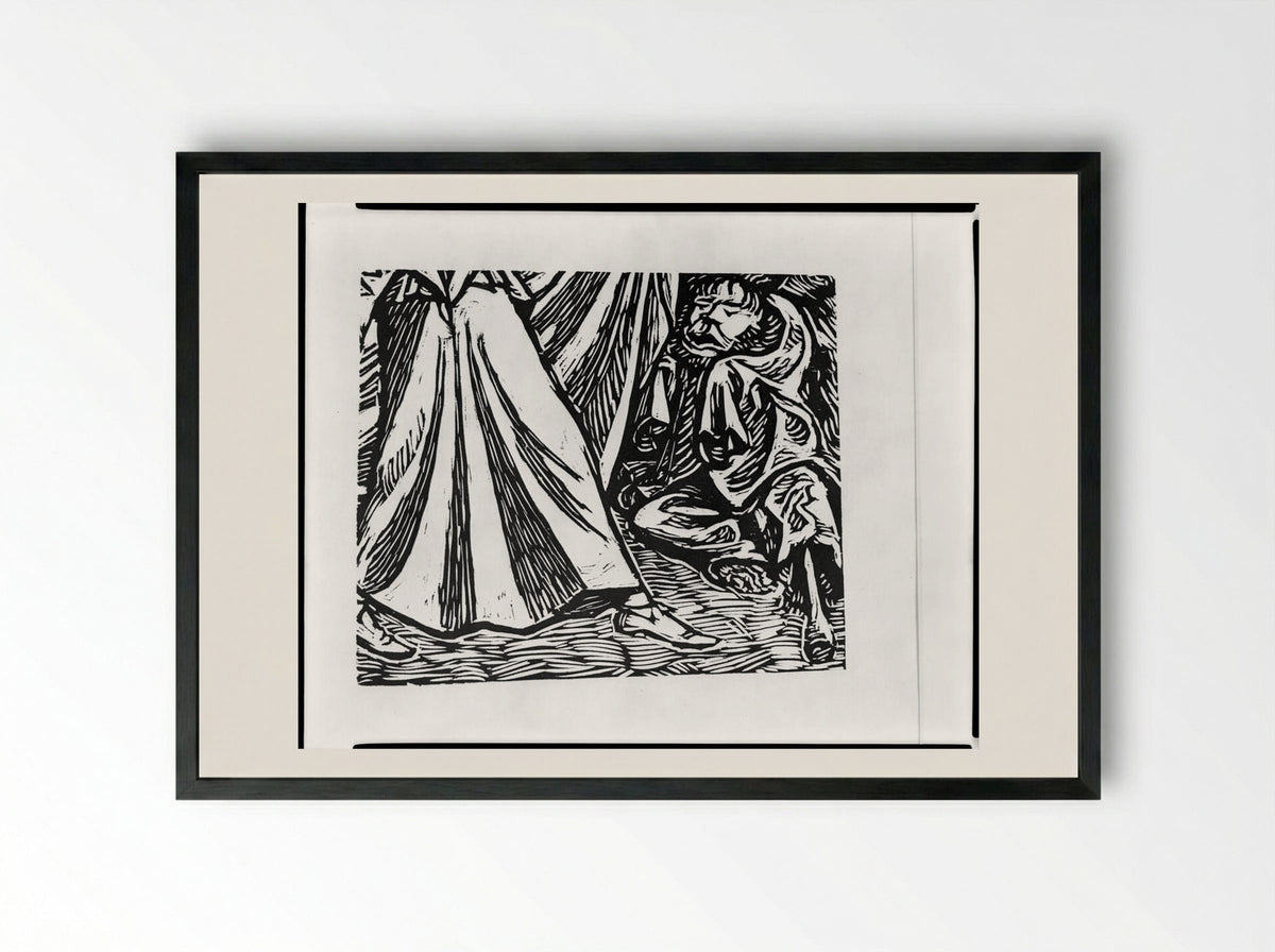 Dance of Death I, Fragment 2 - Ernst Barlach - Framed Print Black
