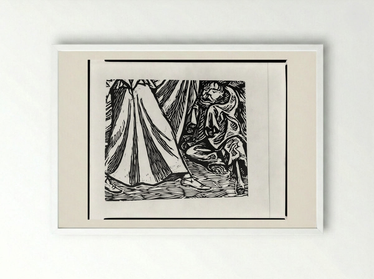 Dance of Death I, Fragment 2 - Ernst Barlach - Framed Print White