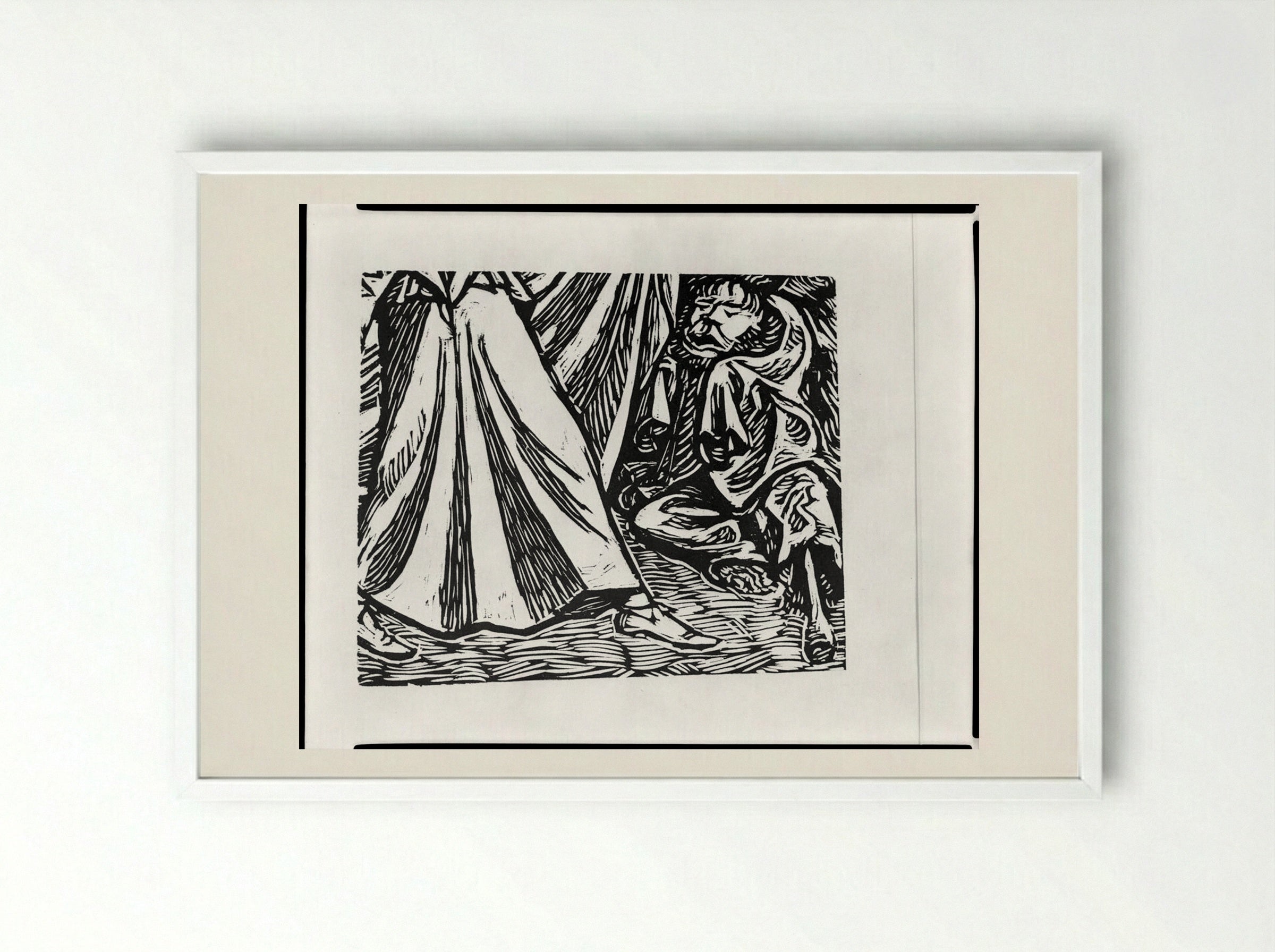 Dance of Death I, Fragment 2 - Ernst Barlach - Framed Print White