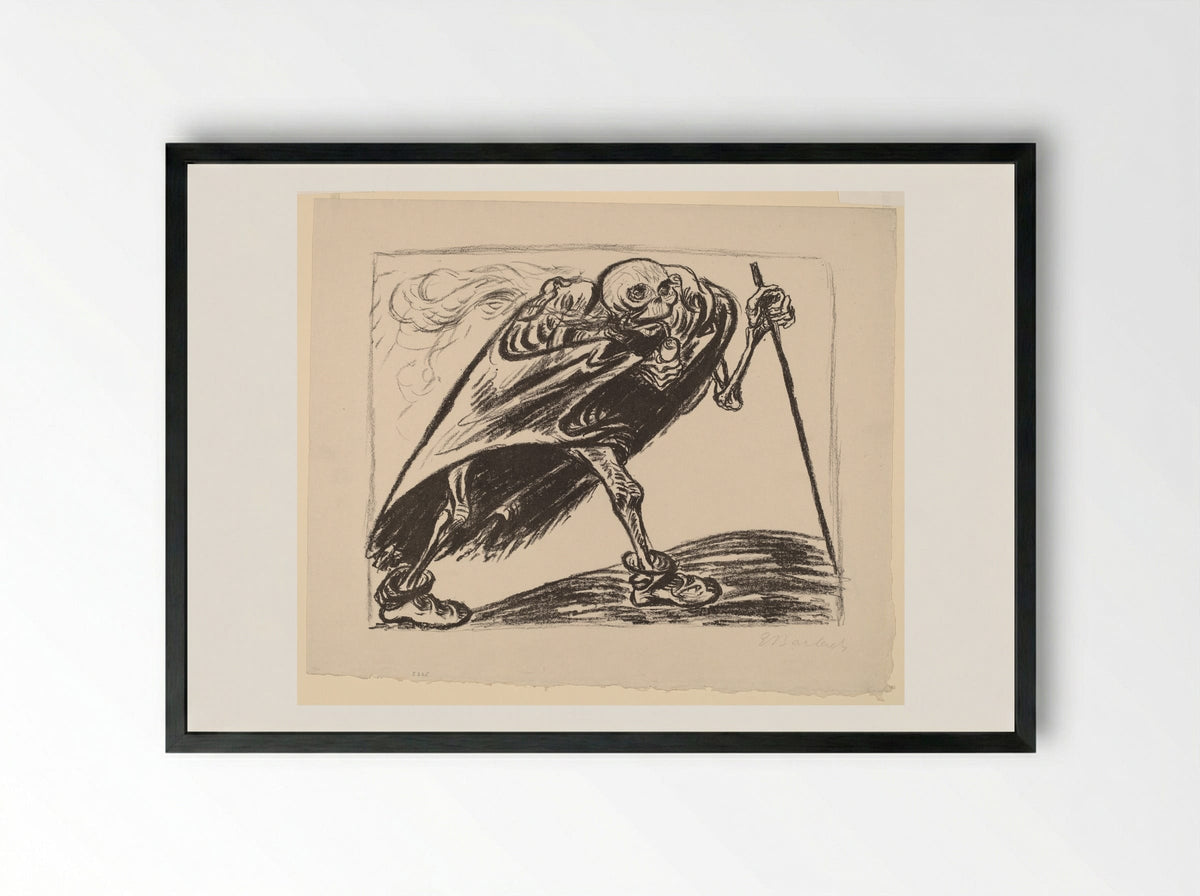Wandering Death - Ernst Barlach - Framed Print Black
