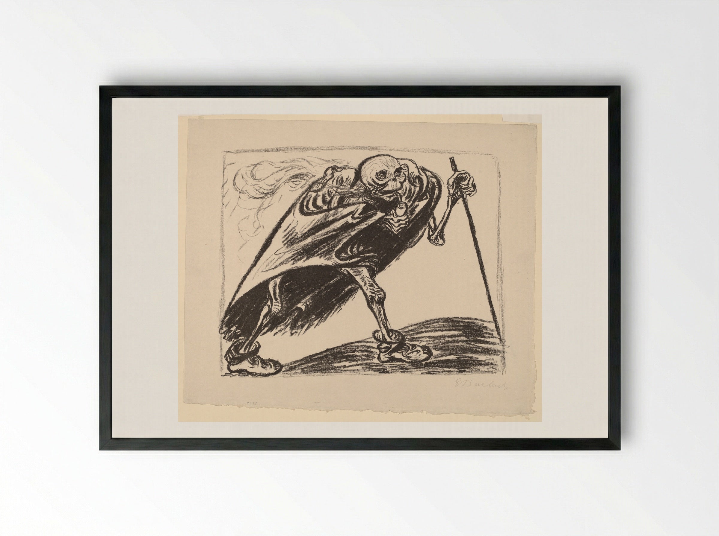 Wandering Death - Ernst Barlach - Framed Print Black