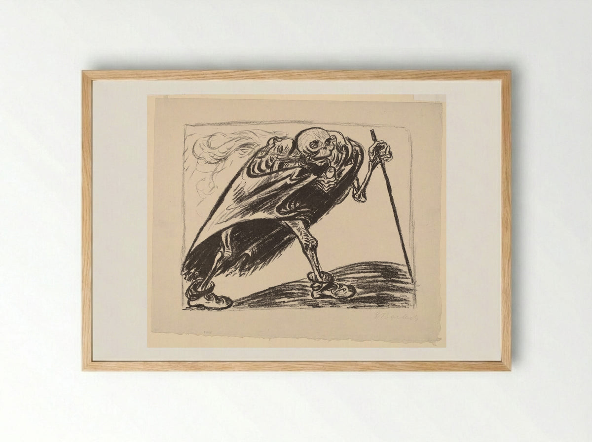 Wandering Death - Ernst Barlach - Framed Print Wood