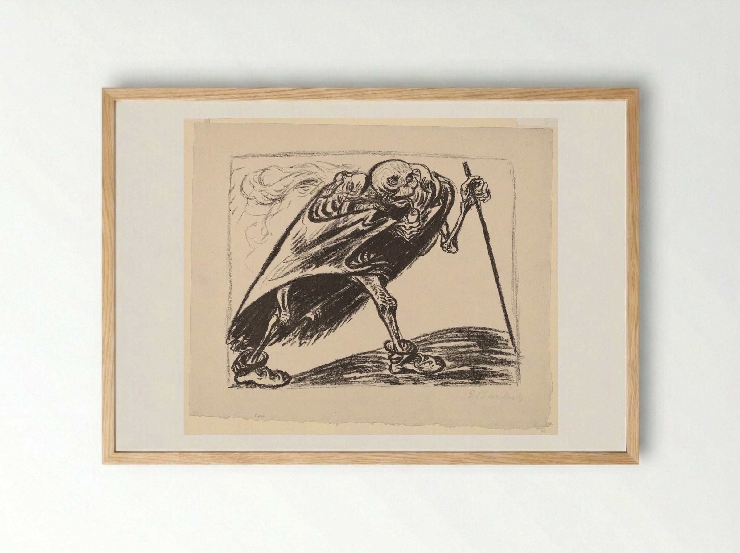 Wandering Death - Ernst Barlach - Framed Print Wood