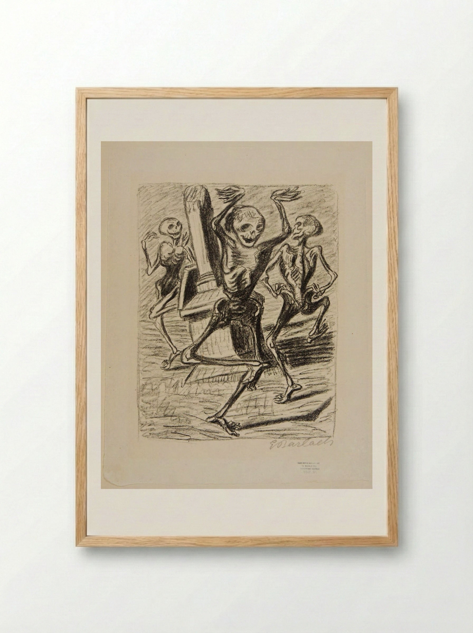 The Dance of the Dead 2: Three Dancing Skeletons - Ernst Barlach - Framed Print Wood