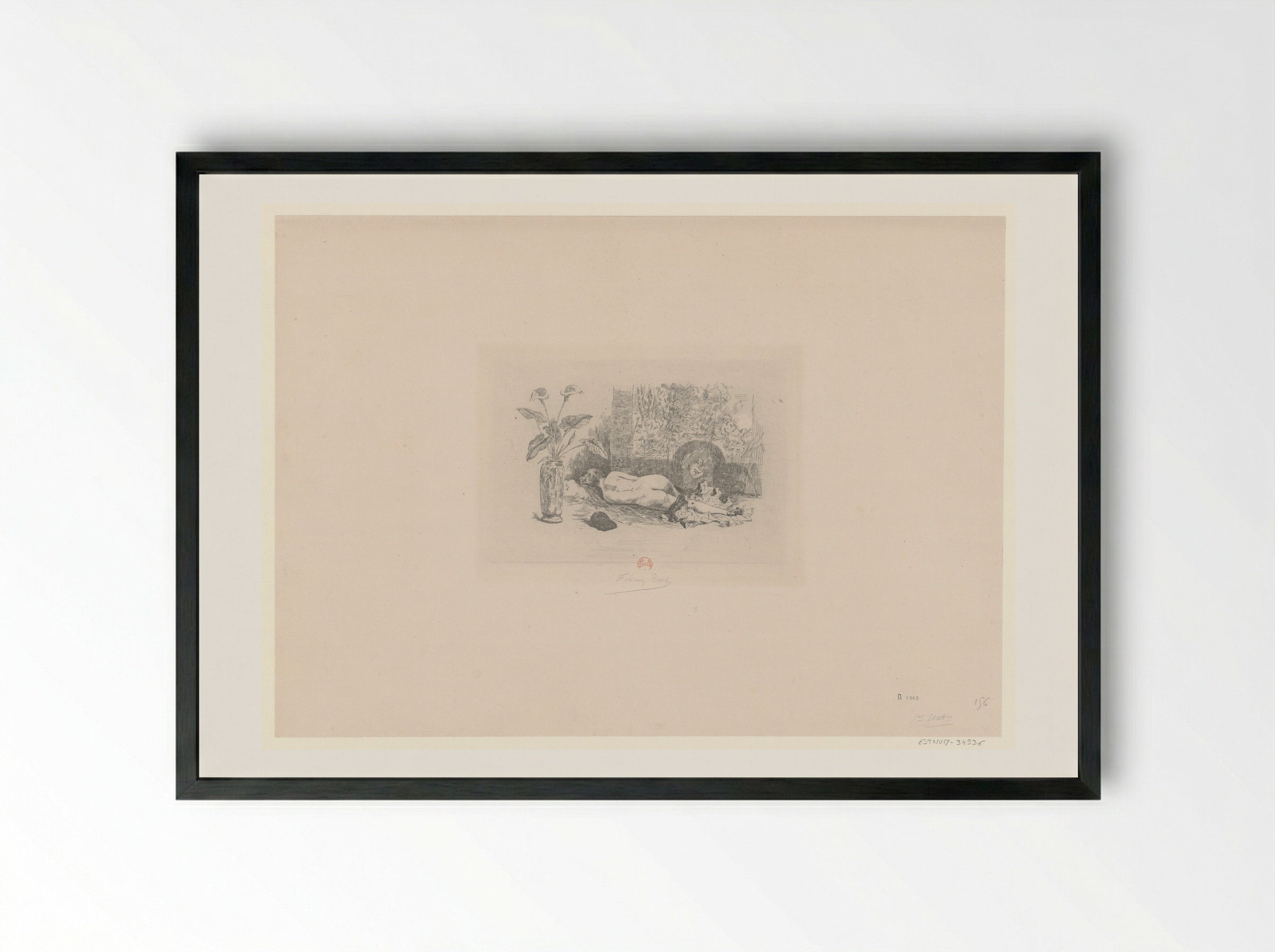 La Sieste - Félicien Rops - Framed Print Black