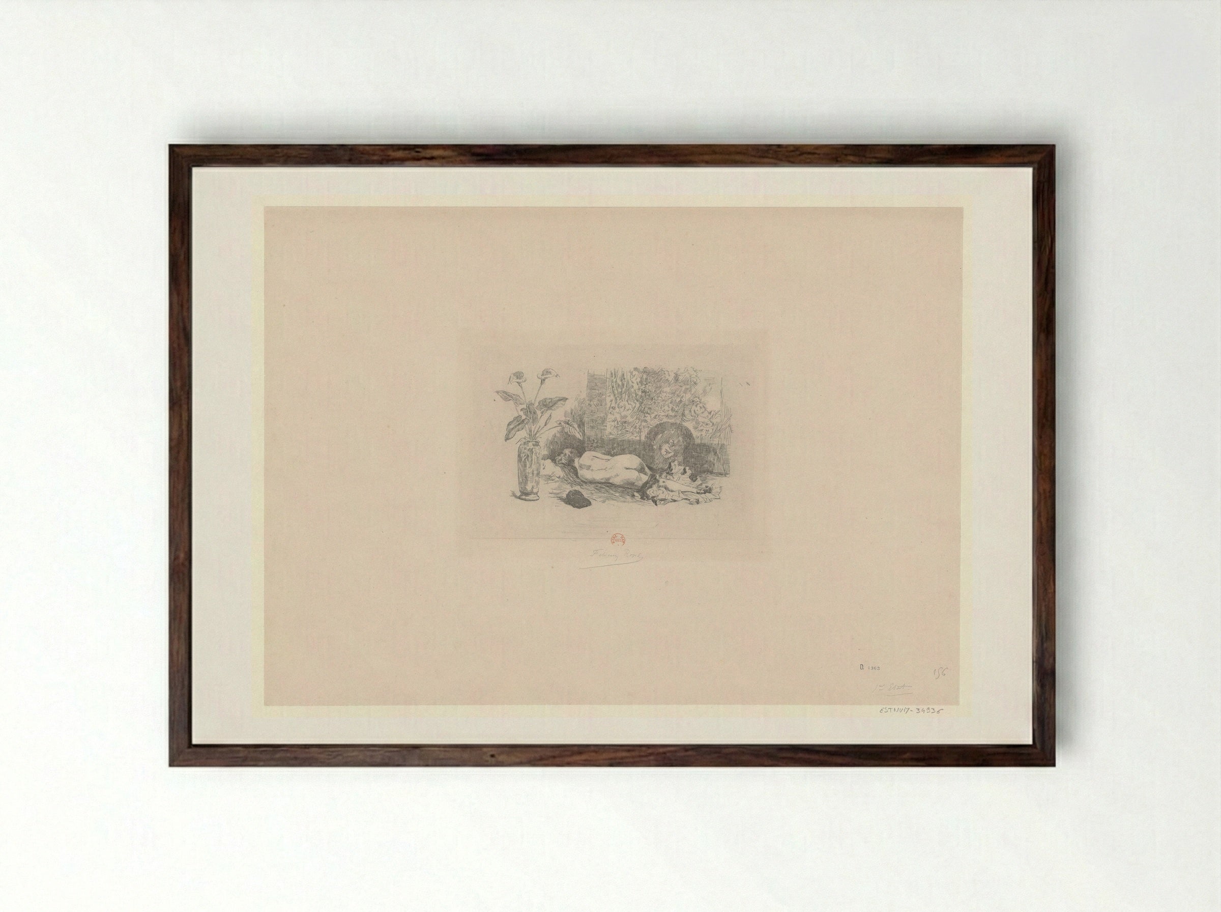 La Sieste - Félicien Rops - Framed Print Dark Wood